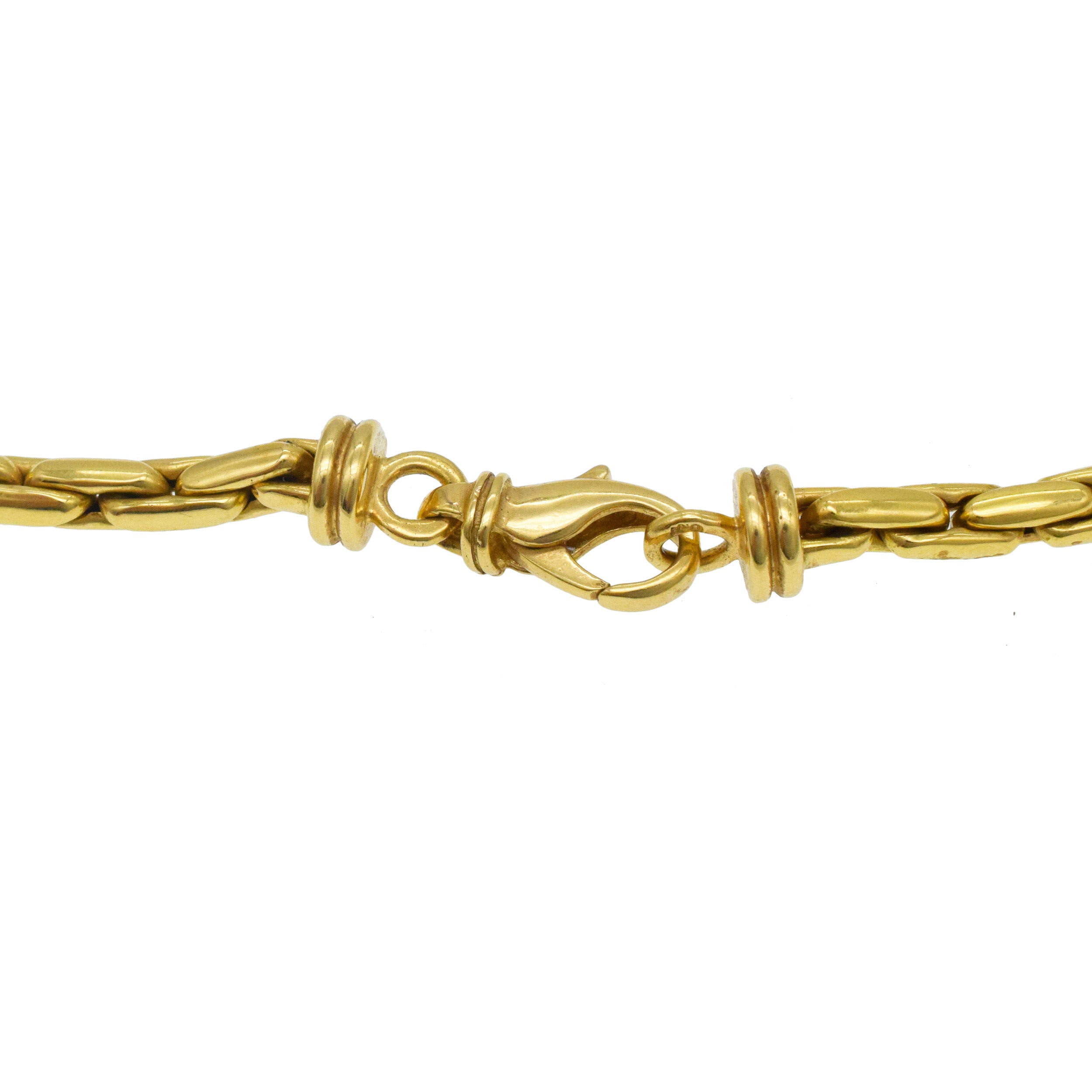 18k Yellow Gold And Gemstone Long Chain Necklace