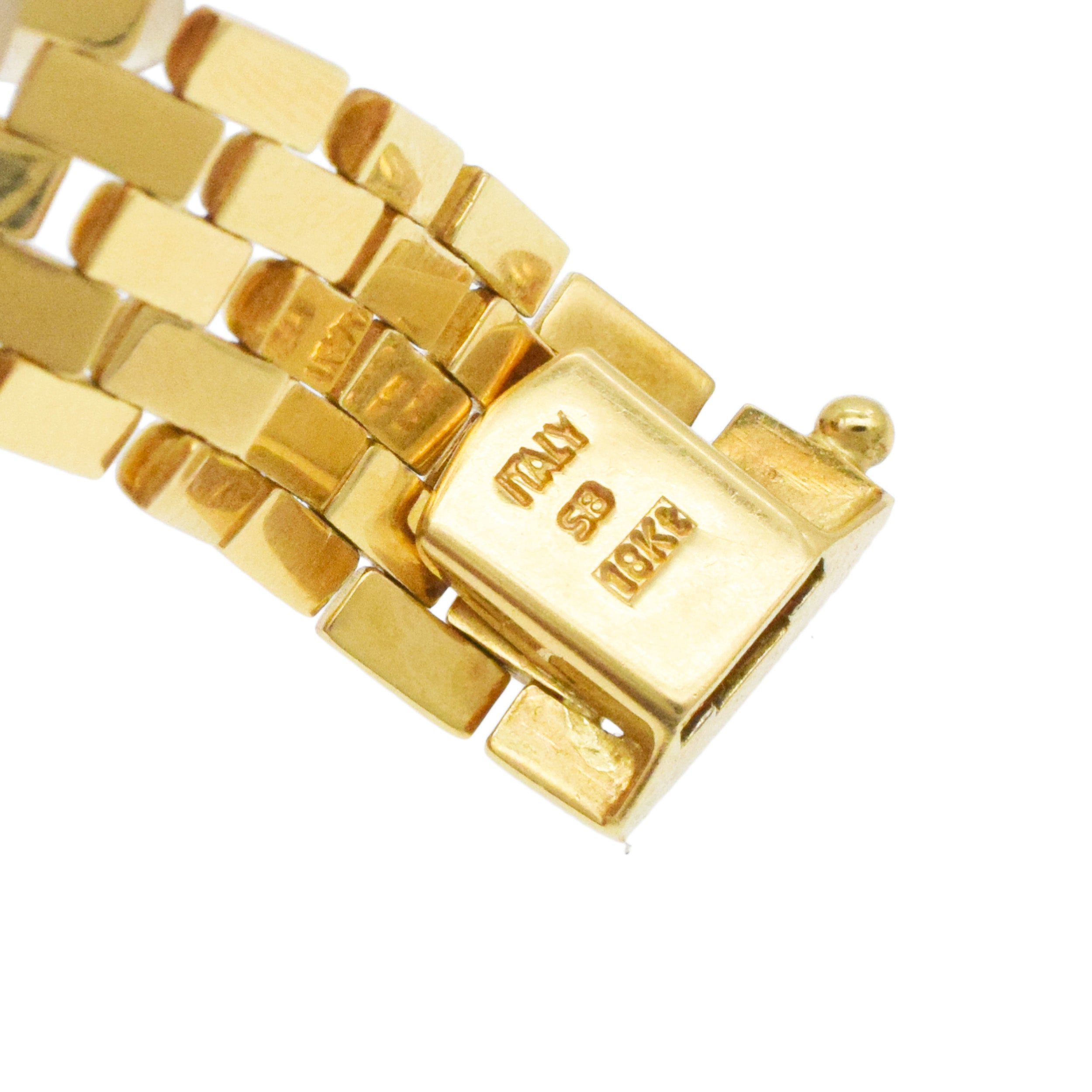 18K Yellow Gold 5-Row Panthere Link Style Necklace