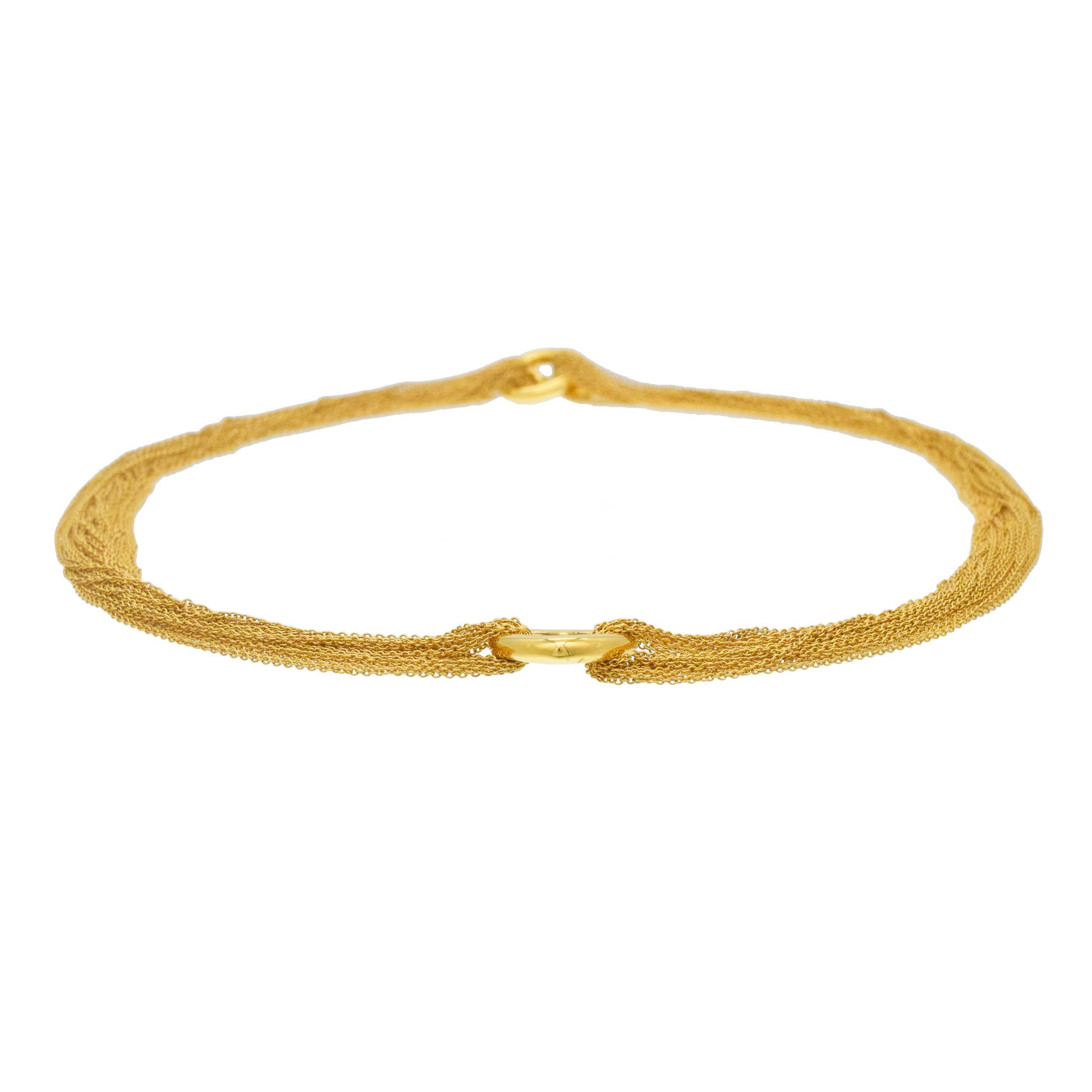 Tiffany & Co. Multi Strand Chain Heart Necklace And Bracelet Set In 18k Yellow Gold