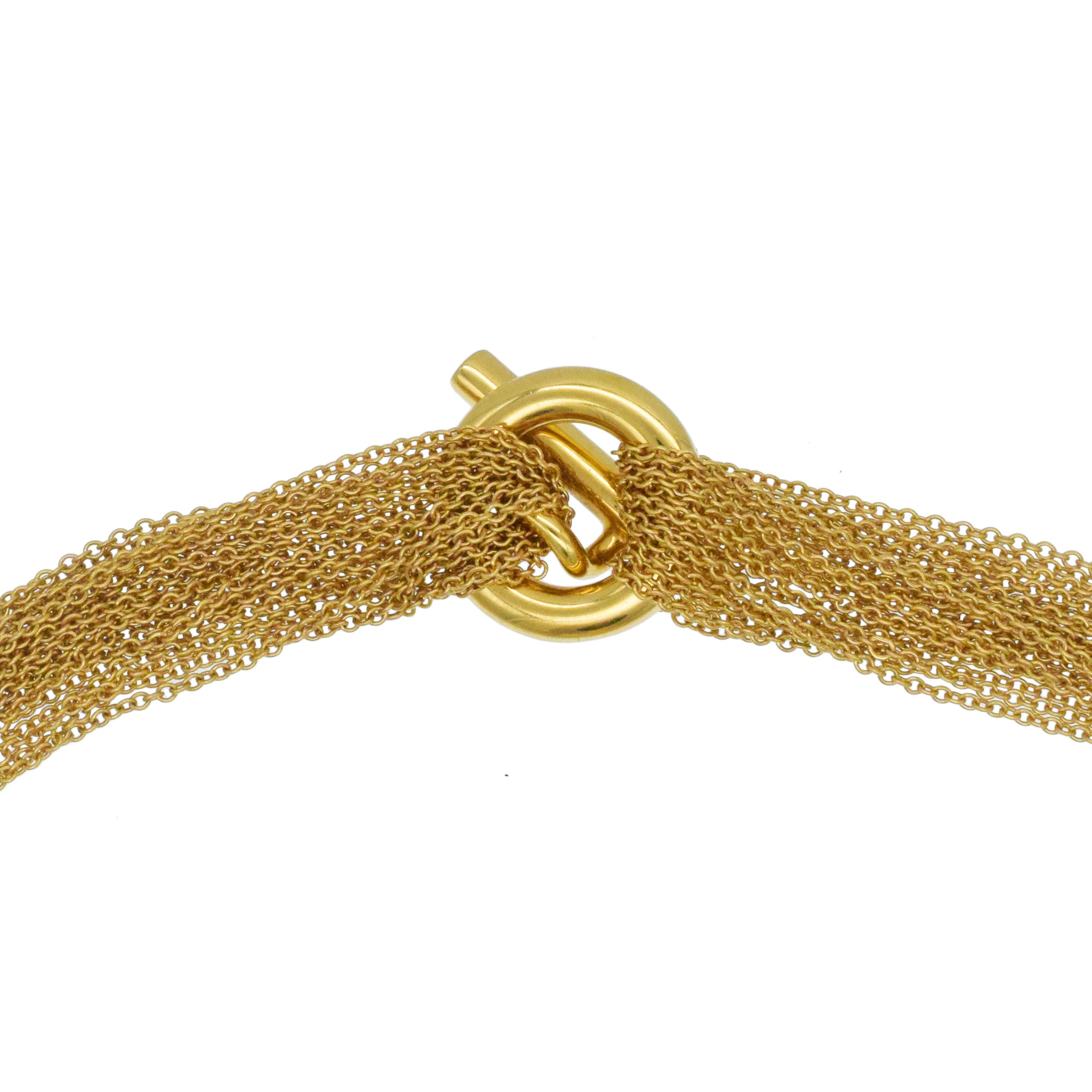 Tiffany & Co. Multi Strand Chain Heart Necklace And Bracelet Set In 18k Yellow Gold