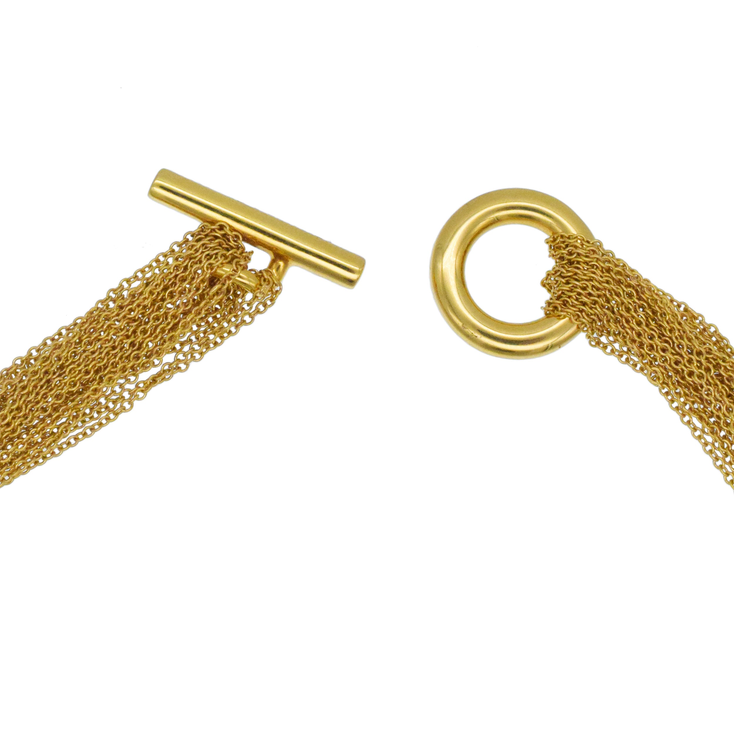 Tiffany & Co. Multi Strand Chain Heart Necklace And Bracelet Set In 18k Yellow Gold
