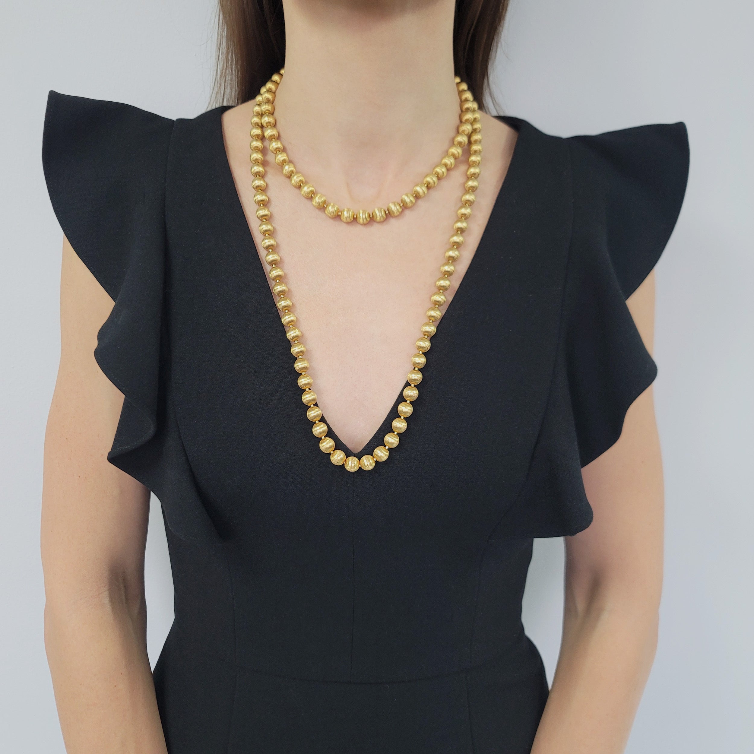 Buccellati 18k Gold Bead Long Necklace