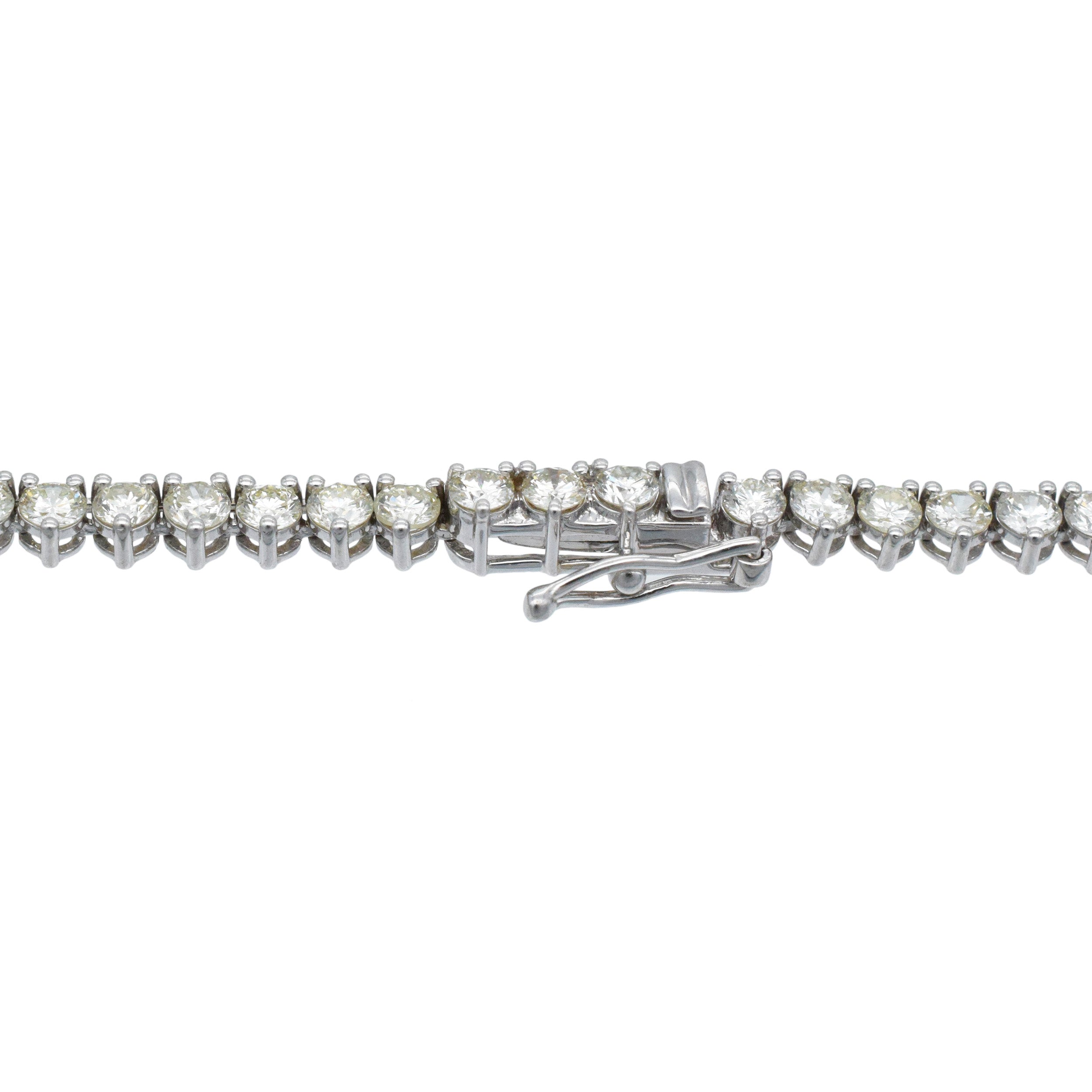 21.50ct Diamond Riviera Necklace In 14k White Gold