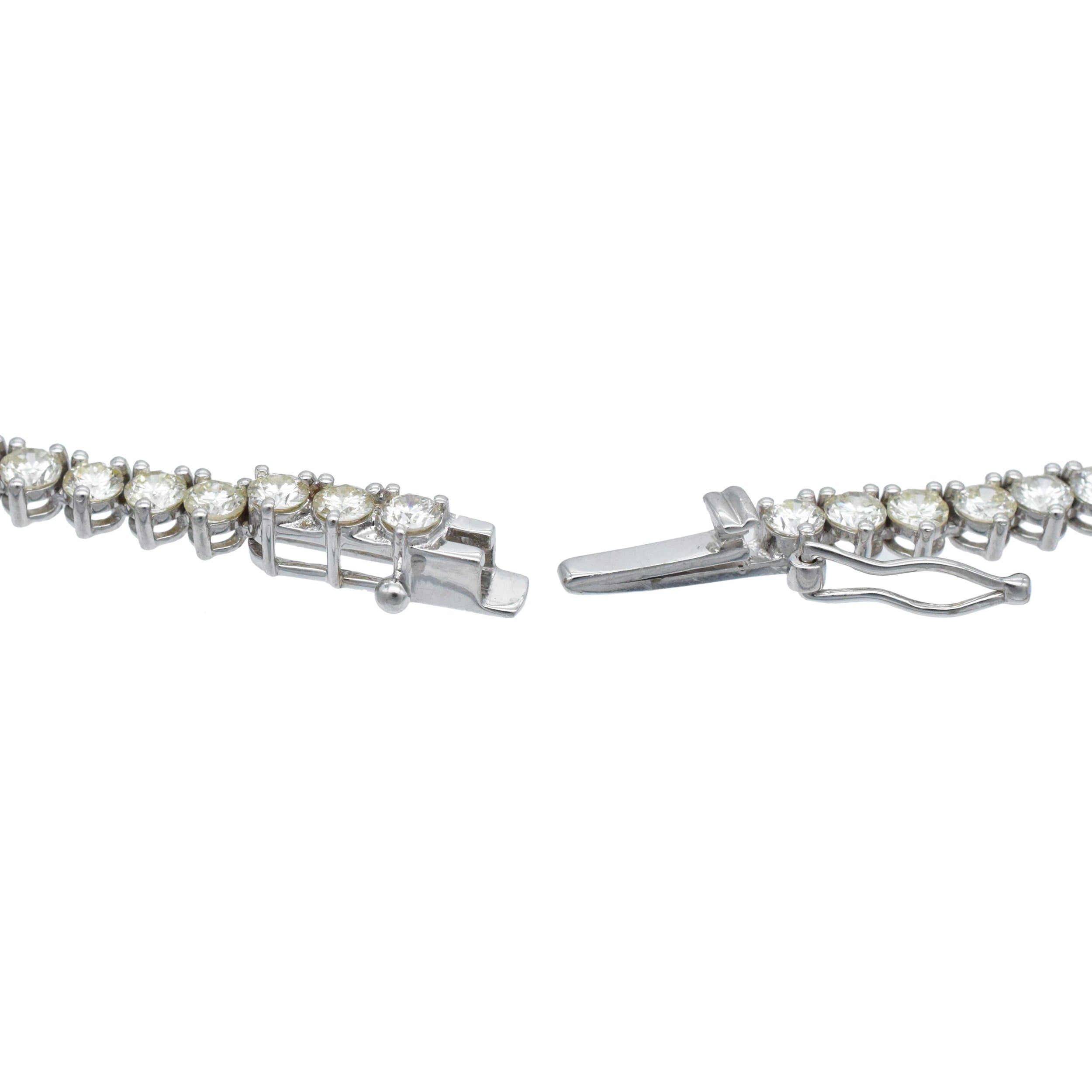 21.50ct Diamond Riviera Necklace In 14k White Gold