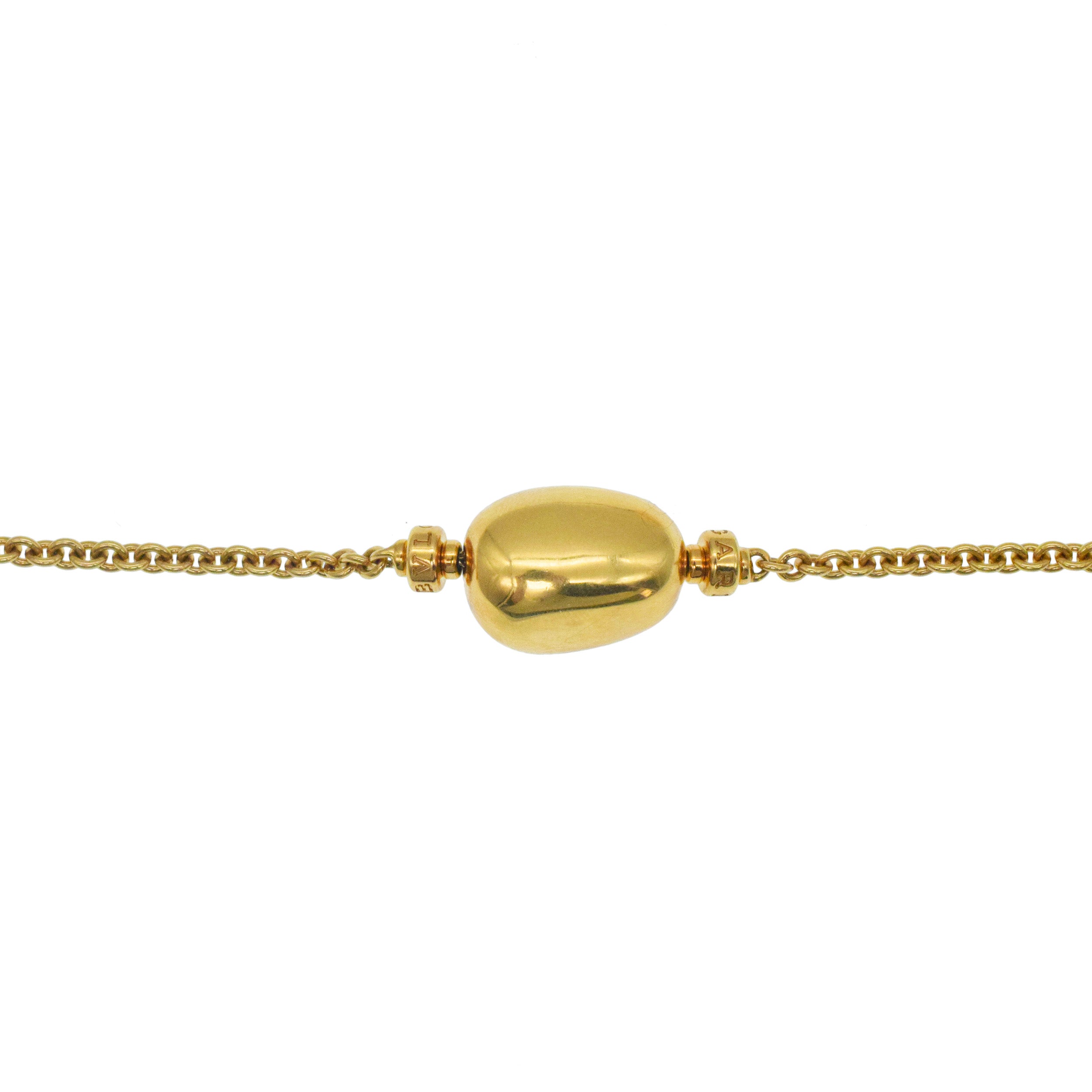 Bulgari Monete And Gold Bead Long Chain In 18k Yellow Gold