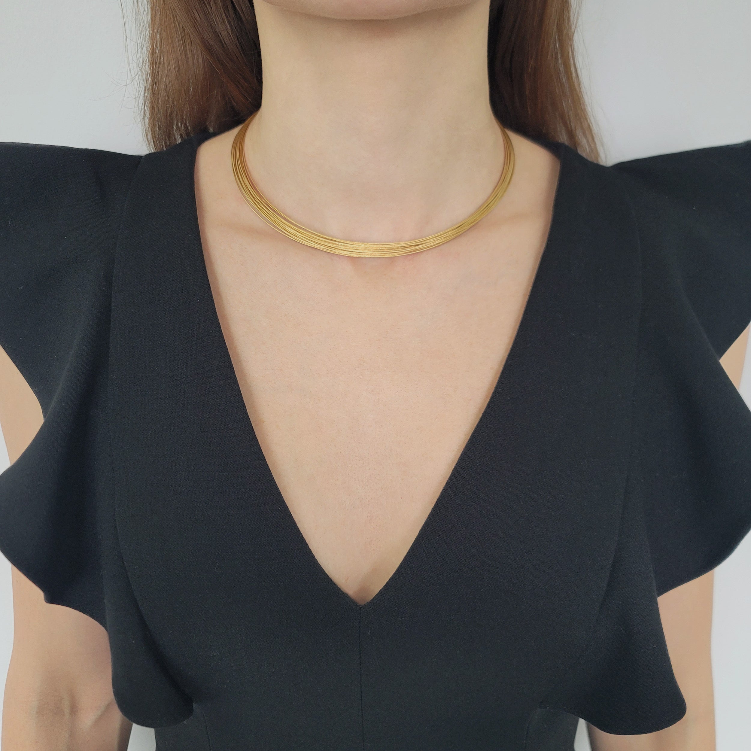 Tiffany & Co. Multi Strand Choker Necklace In 18k Yellow Gold