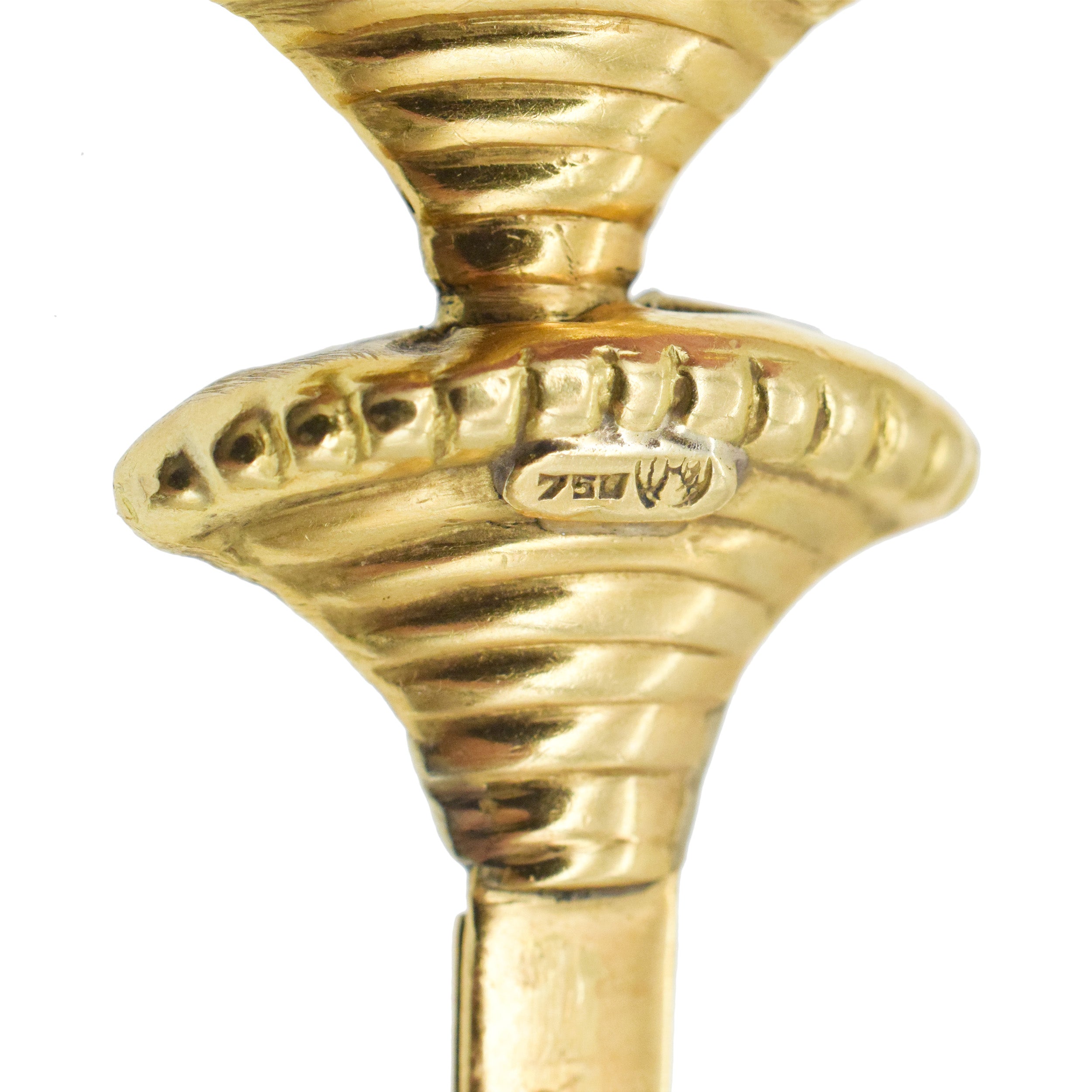 Double Sided 18k Yellow Gold Bell Link Long Necklace