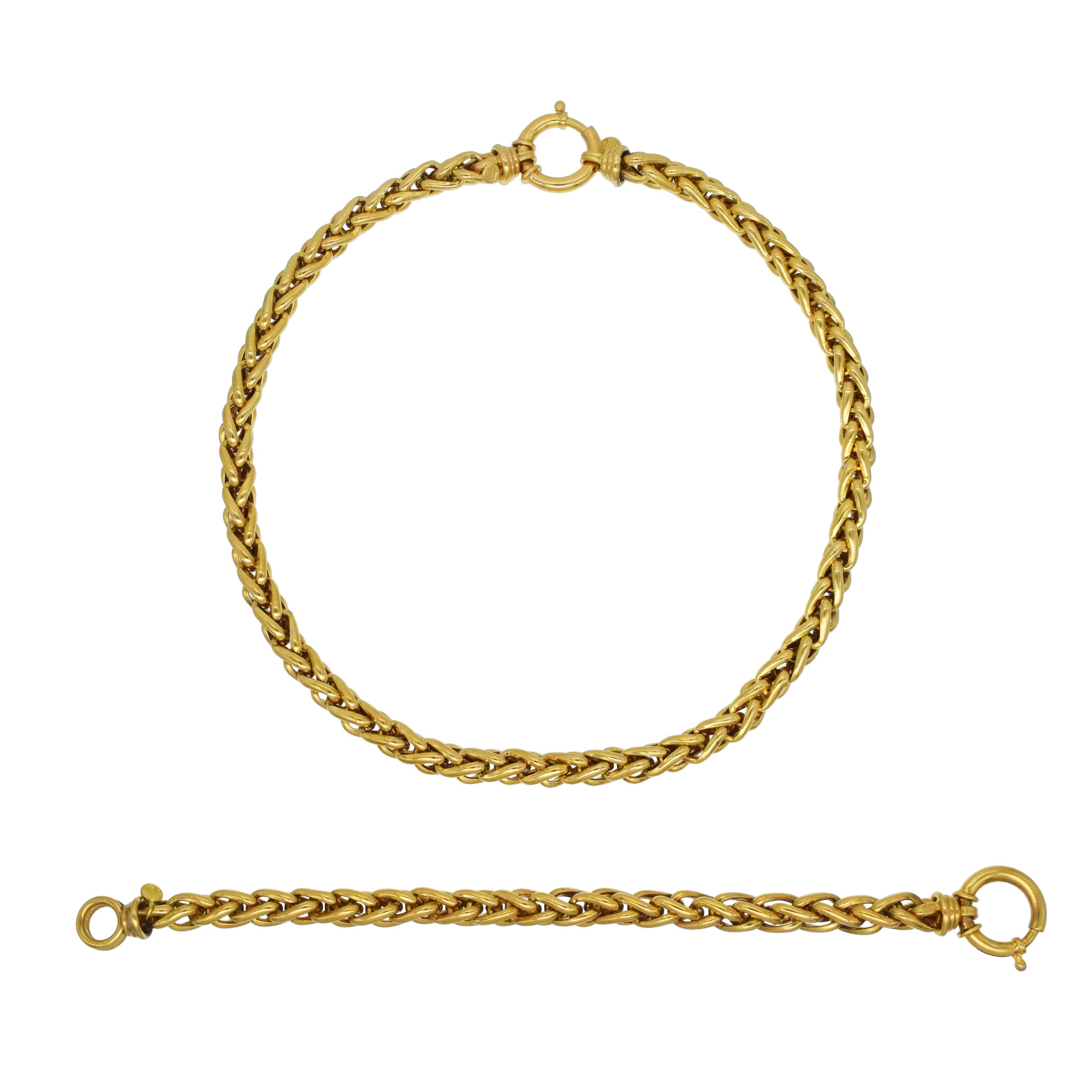 Necklace And Bracelet Suite In 18k Yellow Gold