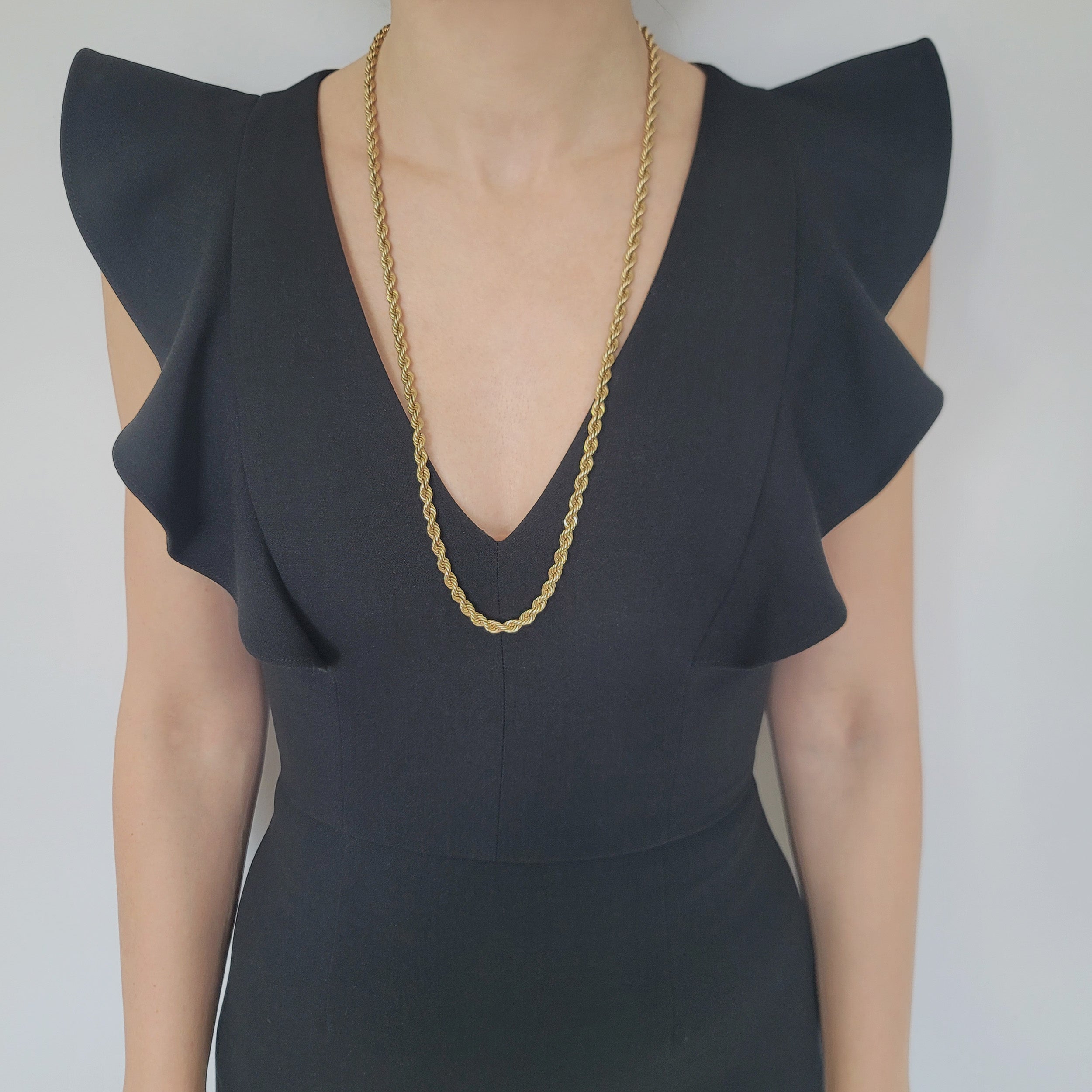 Vintage 14k Yellow Gold Thick Rope Chain