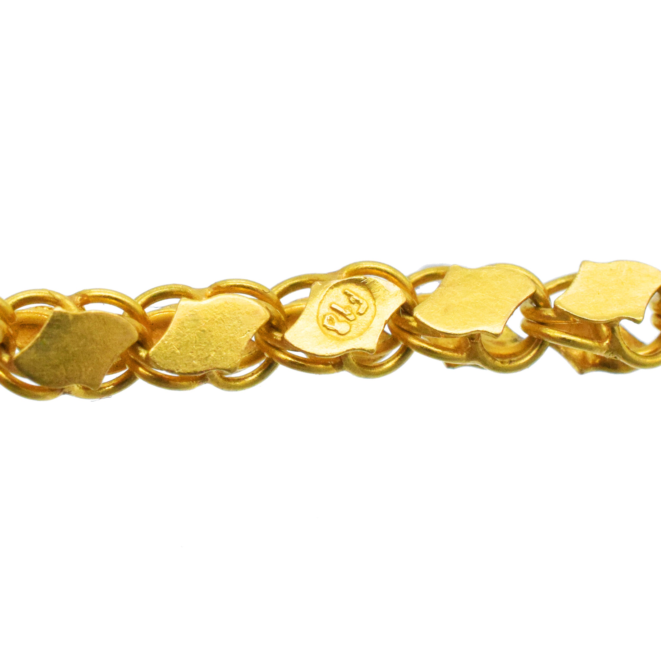 Vintage 20k Yellow Gold Fancy Link Chain