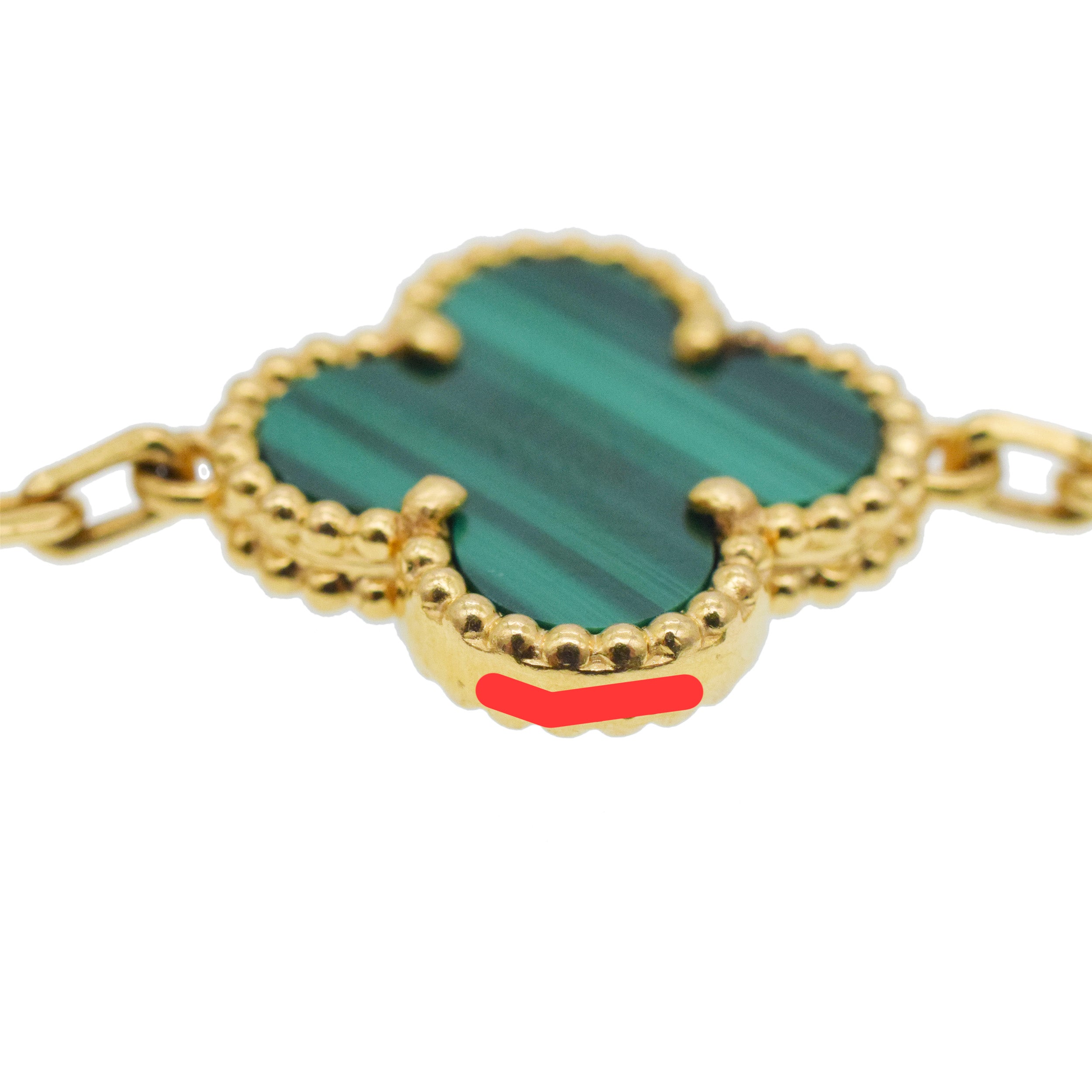 Van Cleef & Arpels 20-Motif Malachite Vintage Alhambra Necklace in 18k Yellow Gold