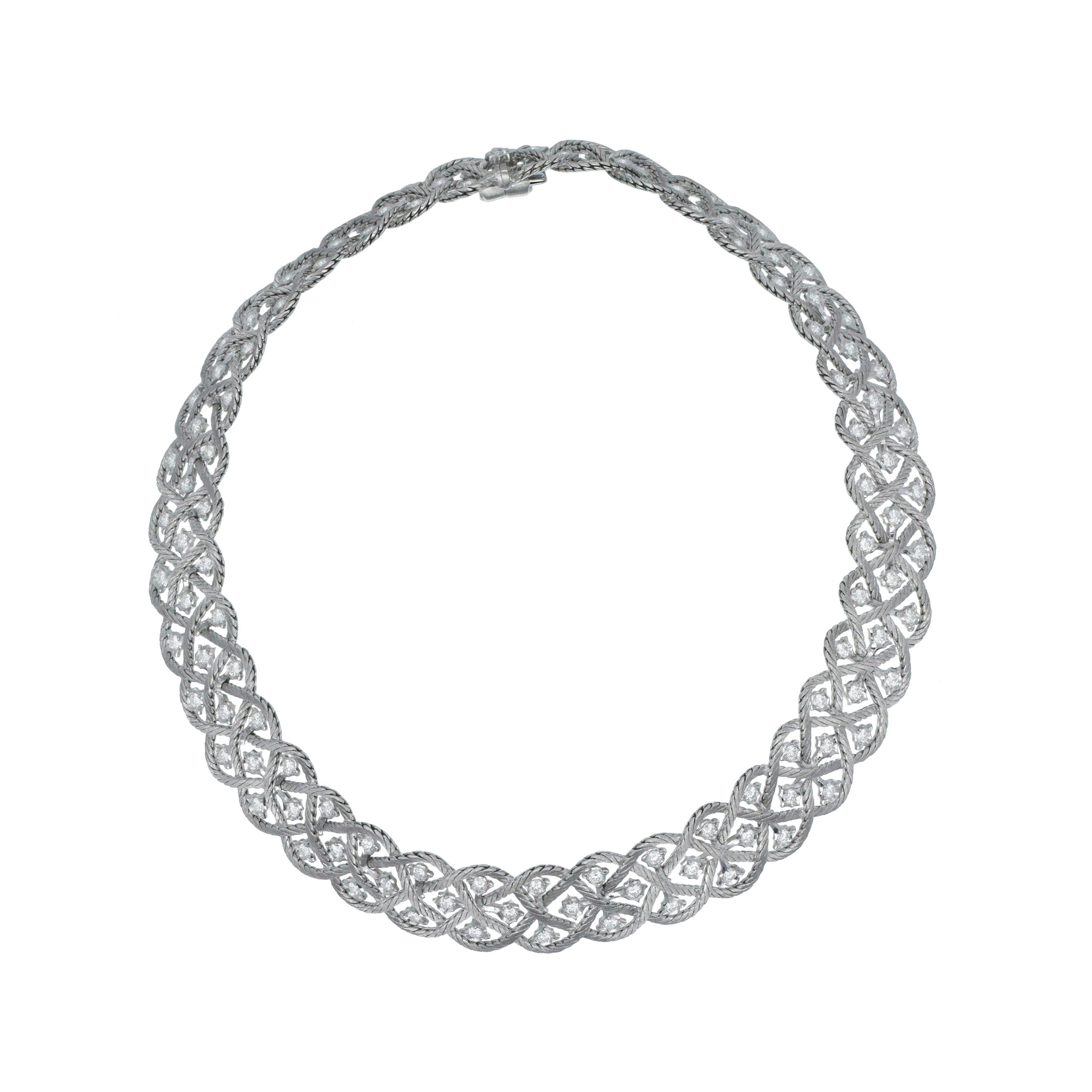 Buccellati Diamond Etoile Choker Necklace In 18k White Gold