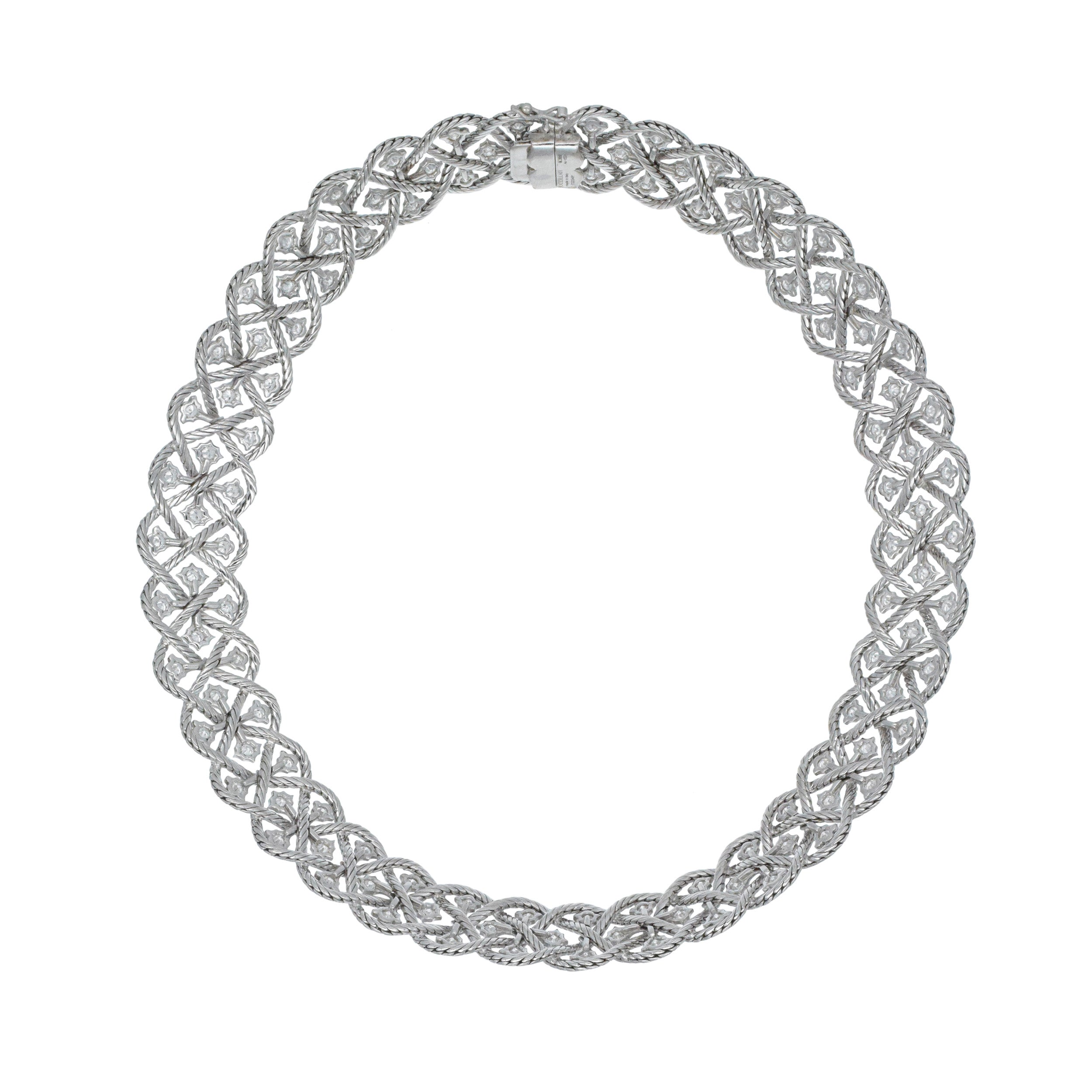 Buccellati Diamond Etoile Choker Necklace In 18k White Gold