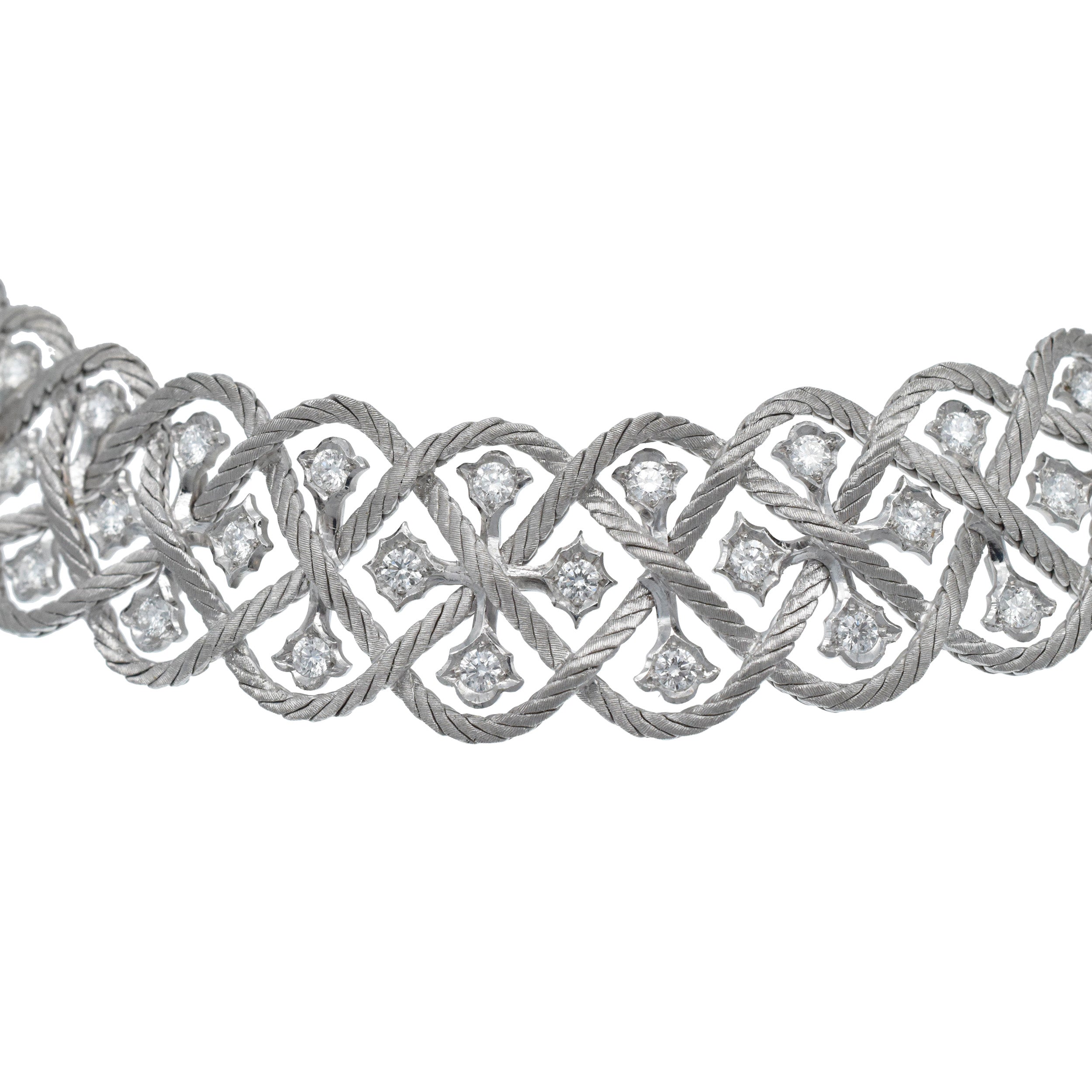 Buccellati Diamond Etoile Choker Necklace In 18k White Gold