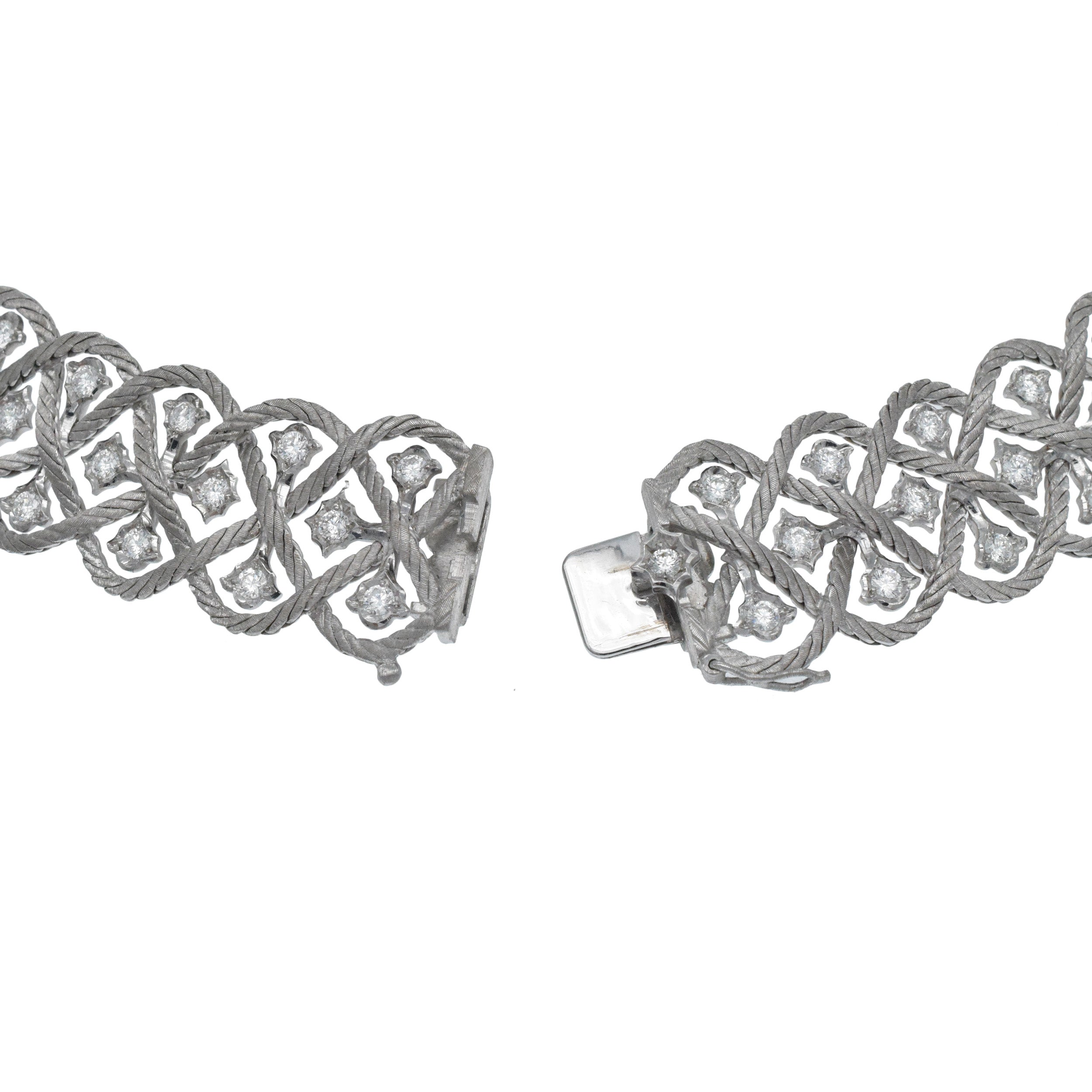 Buccellati Diamond Etoile Choker Necklace In 18k White Gold