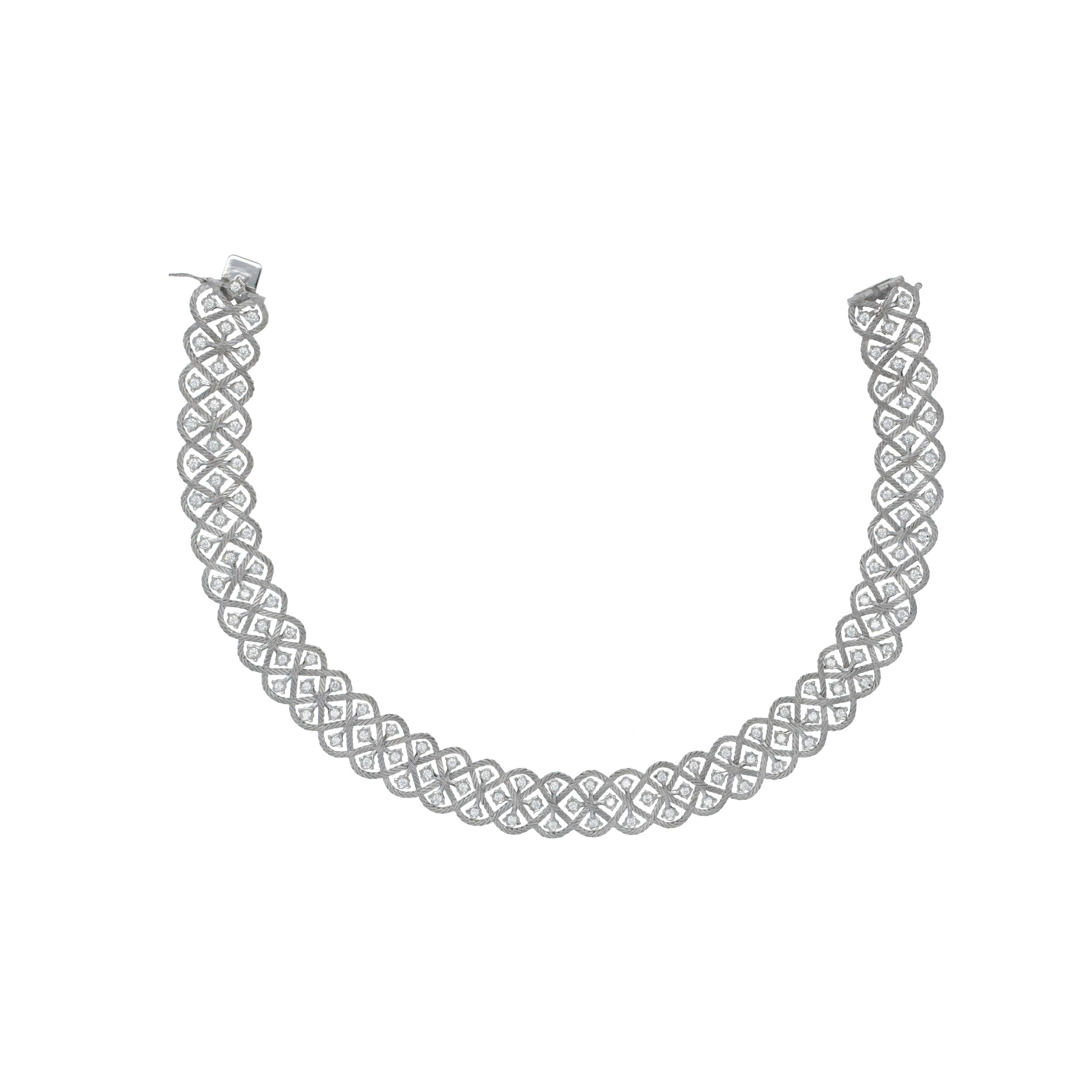 Buccellati Diamond Etoile Choker Necklace In 18k White Gold