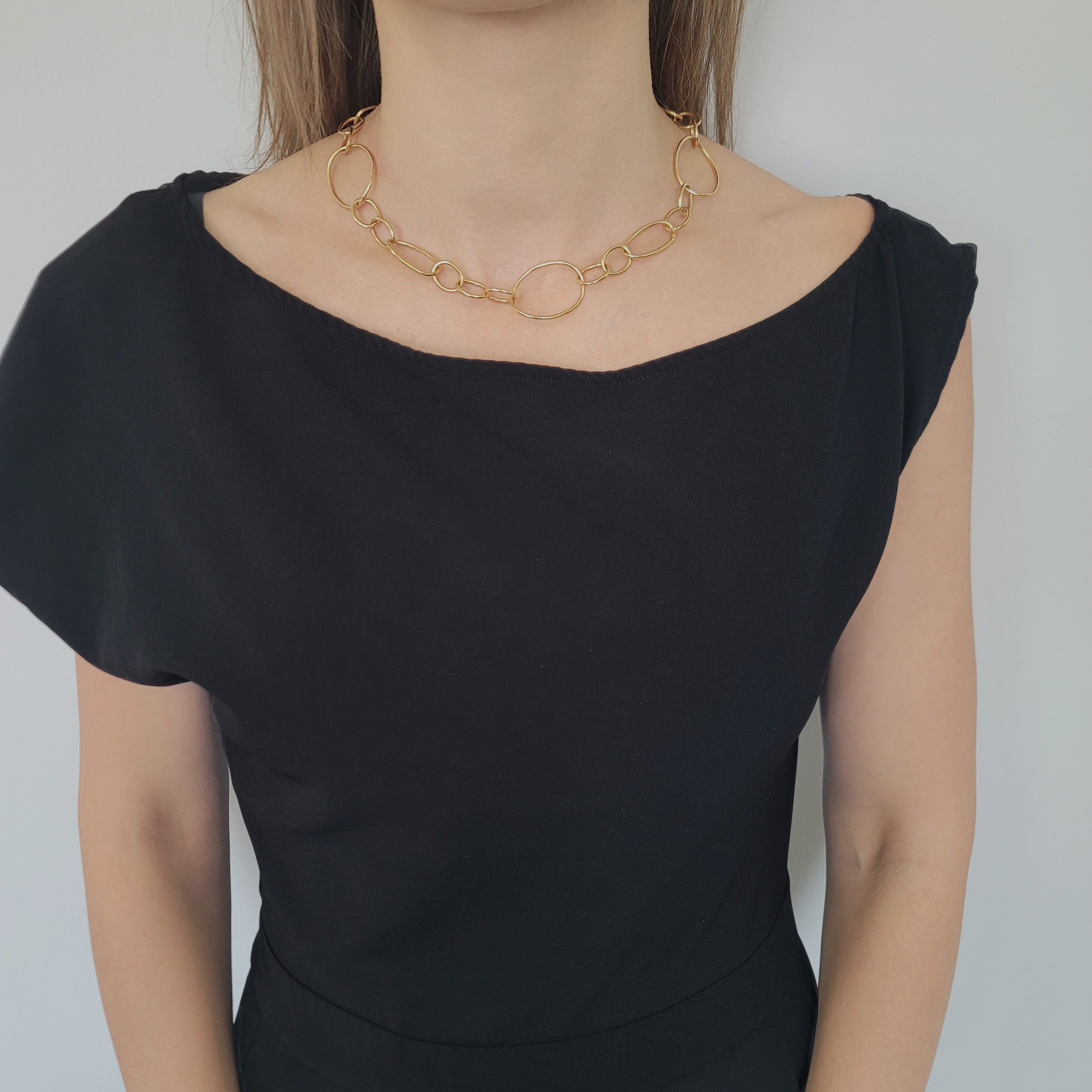 Large Oval Link Necklace In 18k Rose Gold