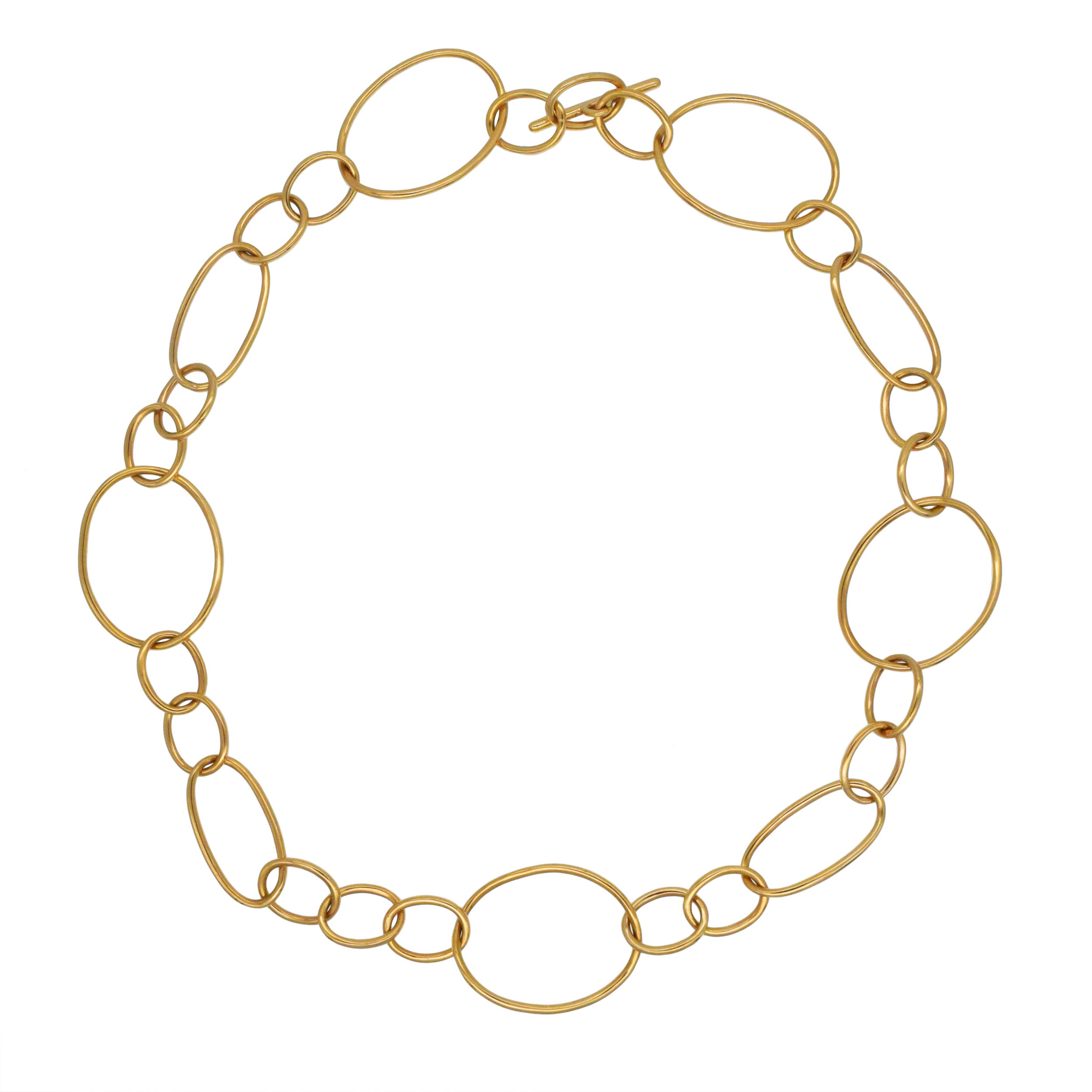 Large Oval Link Necklace In 18k Rose Gold