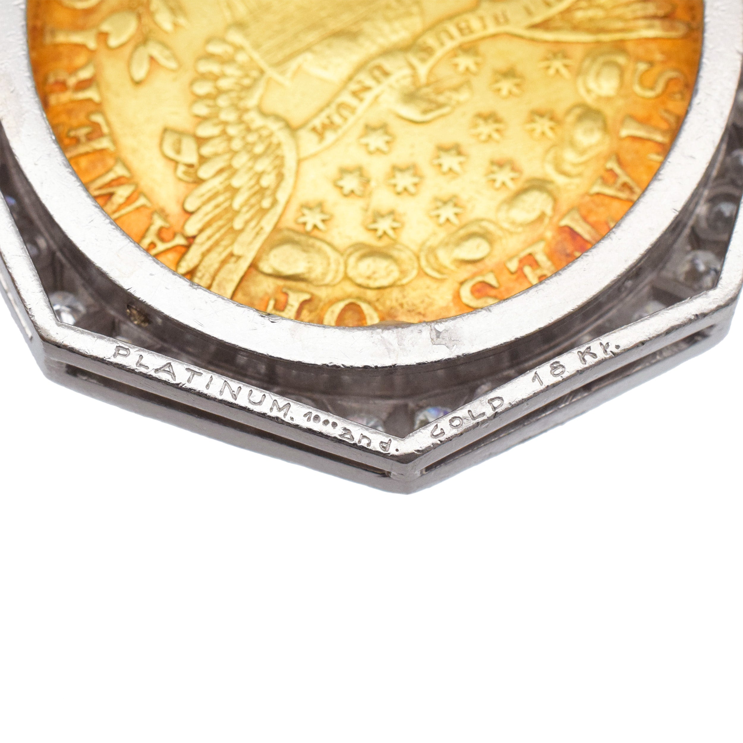 Bulgari $10 gold coin necklace in 18k gold yellow gold