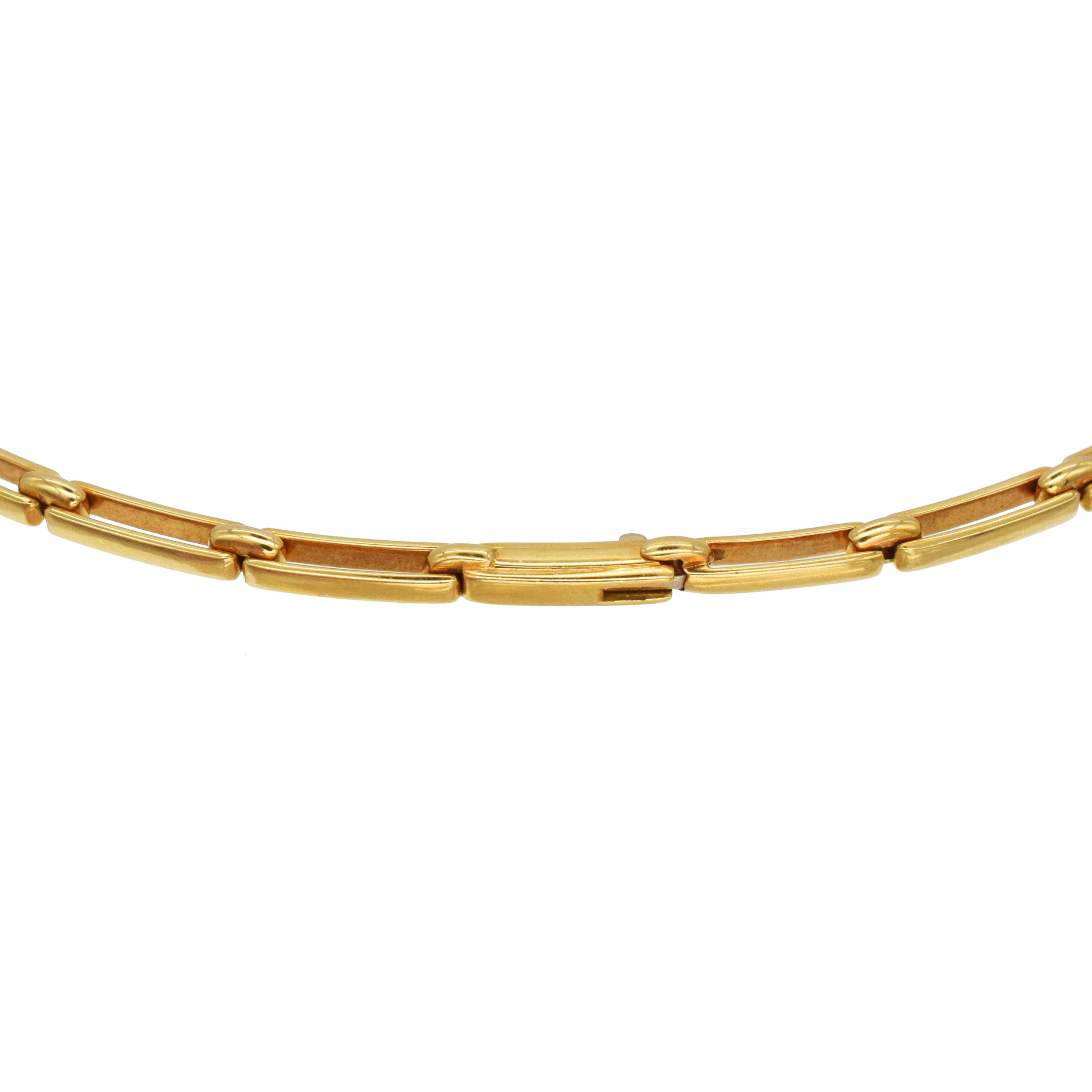 Tiffany&Co. Diamond And Sapphire Link Necklace In 18k Yellow Gold