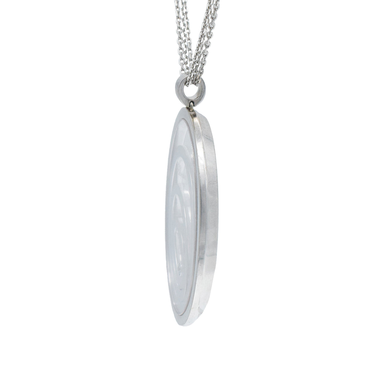 Chopard Happy Spirit floating diamond oval pendant necklace In 18k white gold