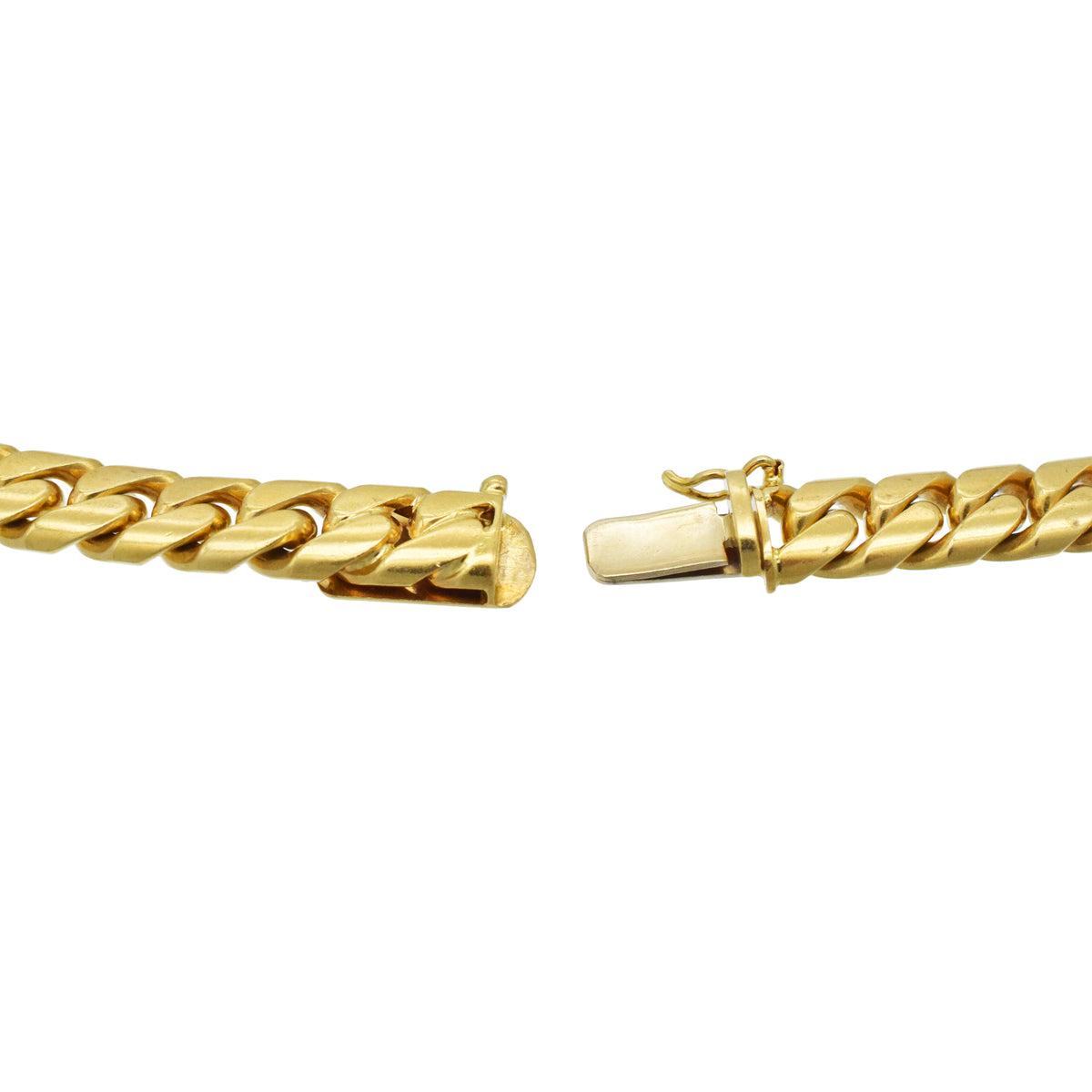 Made in Italy 18k Yellow Gold Cuban Chain With Diamond Accents