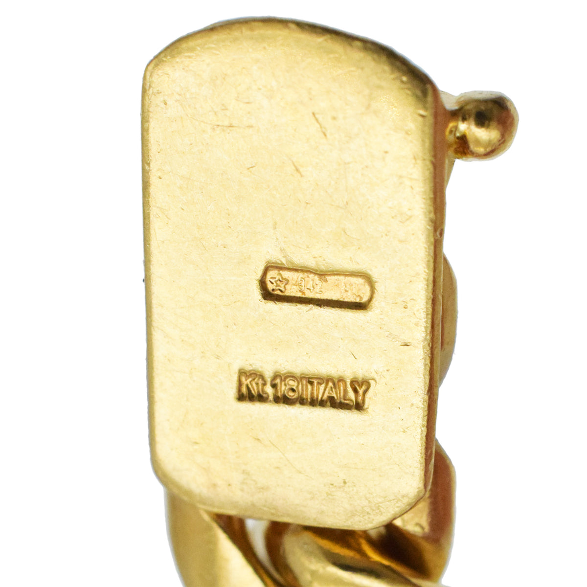 Made in Italy 18k Yellow Gold Cuban Chain With Diamond Accents