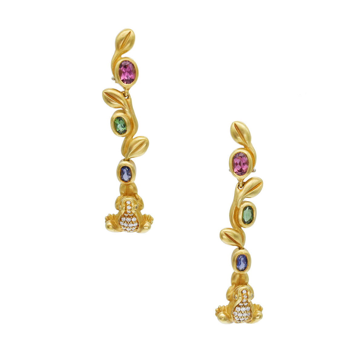 Kieselstein-Cord 'Midsummer Night's Dream' collection necklace and earrings suite in 18k yellow gold