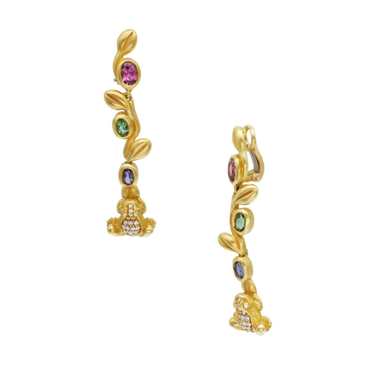 Kieselstein-Cord 'Midsummer Night's Dream' collection necklace and earrings suite in 18k yellow gold