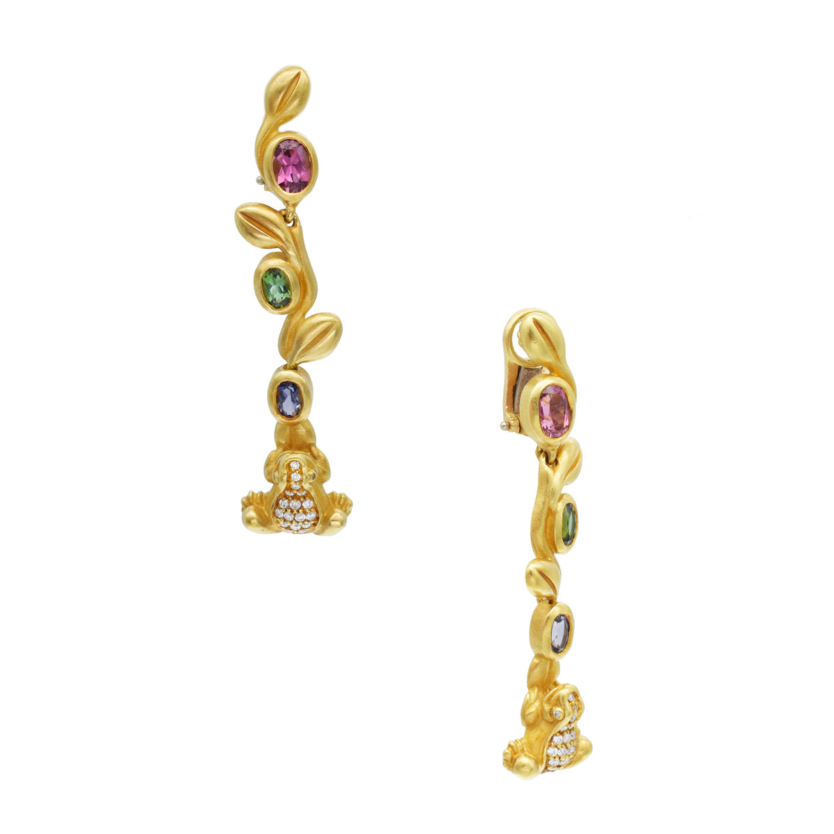 Kieselstein-Cord 'Midsummer Night's Dream' collection necklace and earrings suite in 18k yellow gold