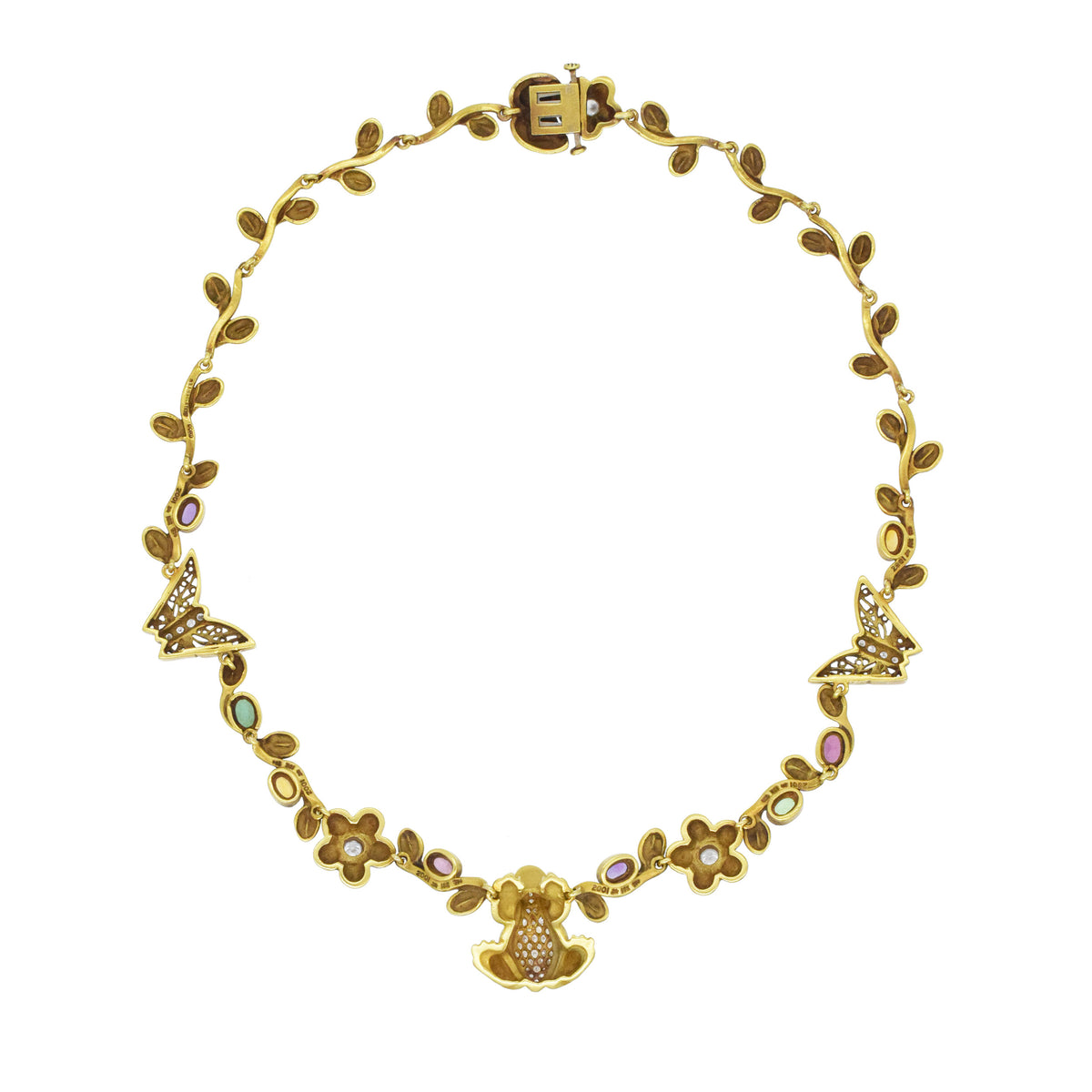 Kieselstein-Cord 'Midsummer Night's Dream' collection necklace and earrings suite in 18k yellow gold