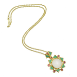 Moonstone, Chrysoprase & Ruby Pendant