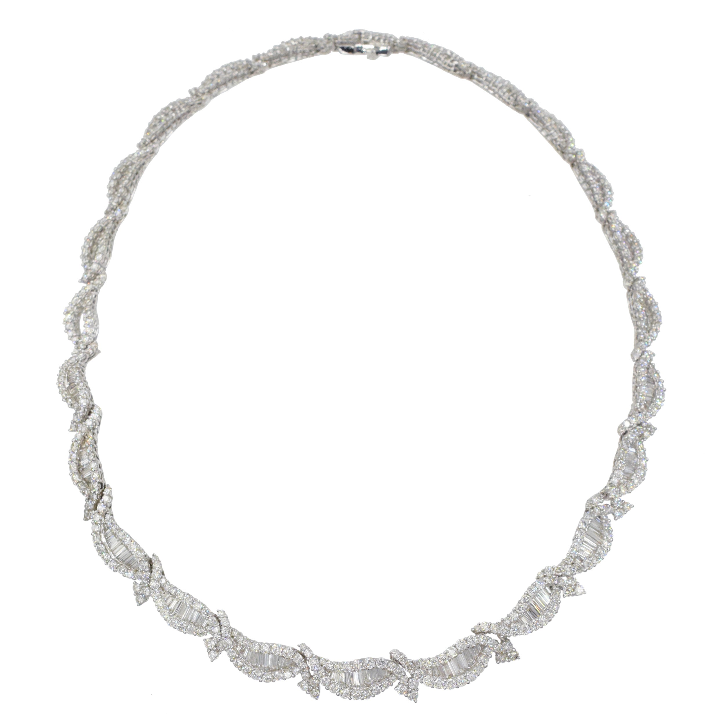 17.00ct Diamond Necklace In 18k White Gold