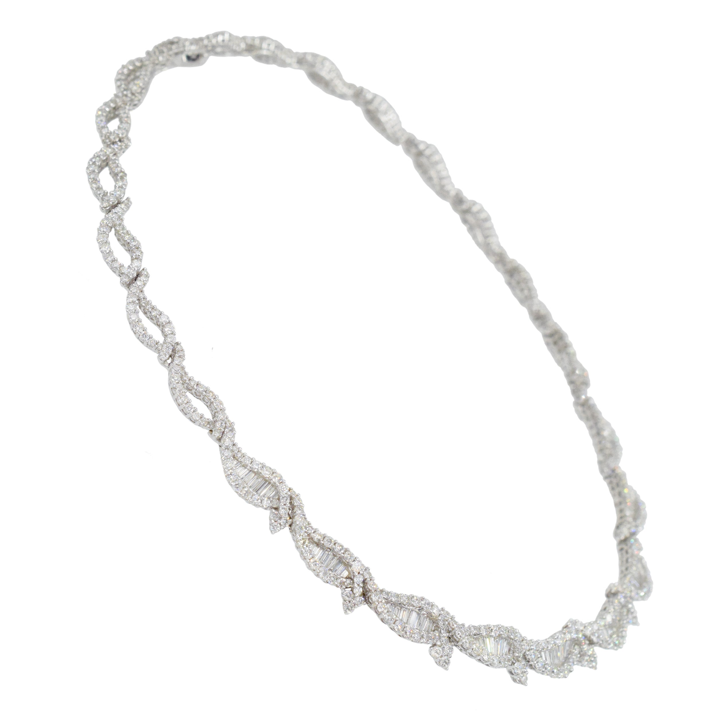 17.00ct Diamond Necklace In 18k White Gold