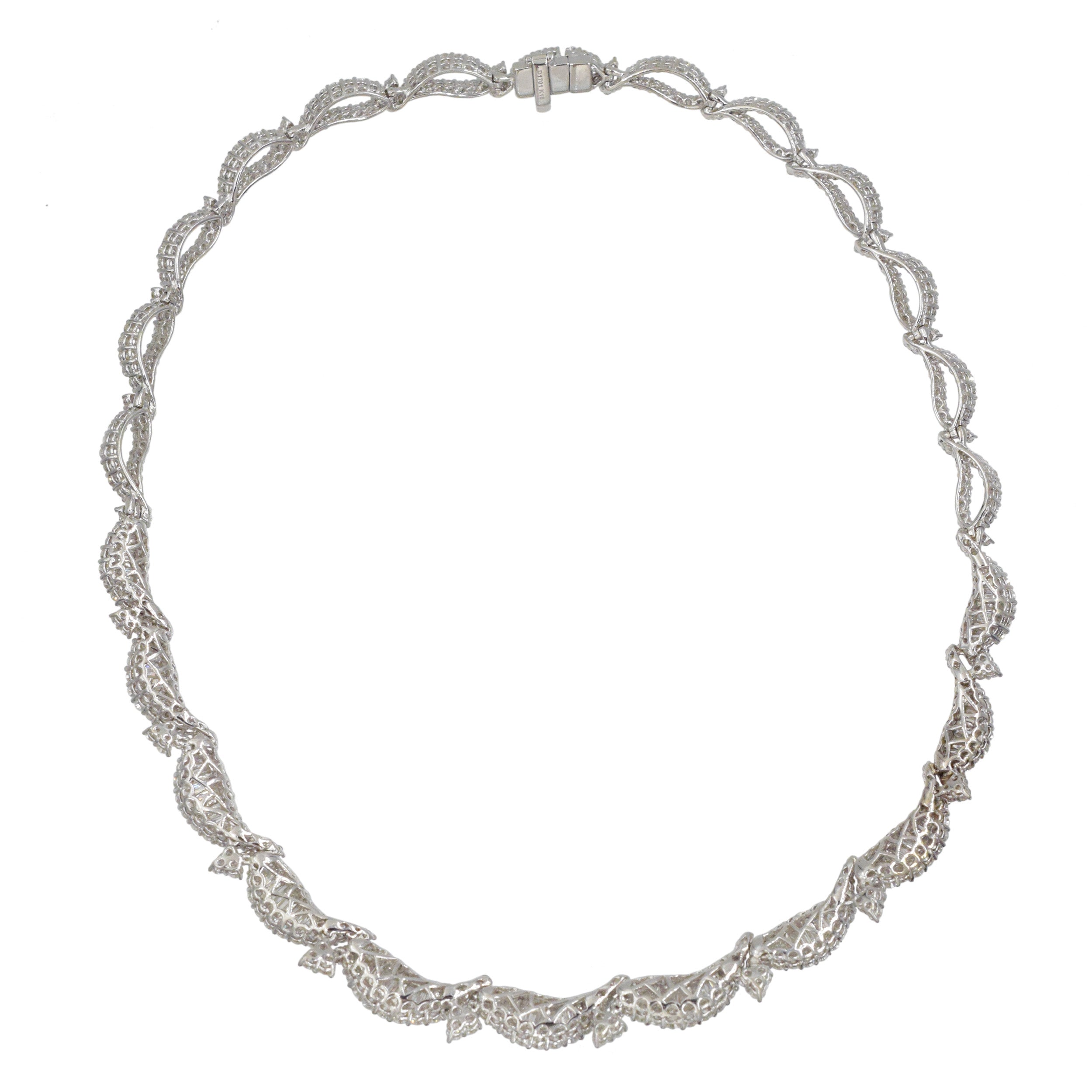17.00ct Diamond Necklace In 18k White Gold