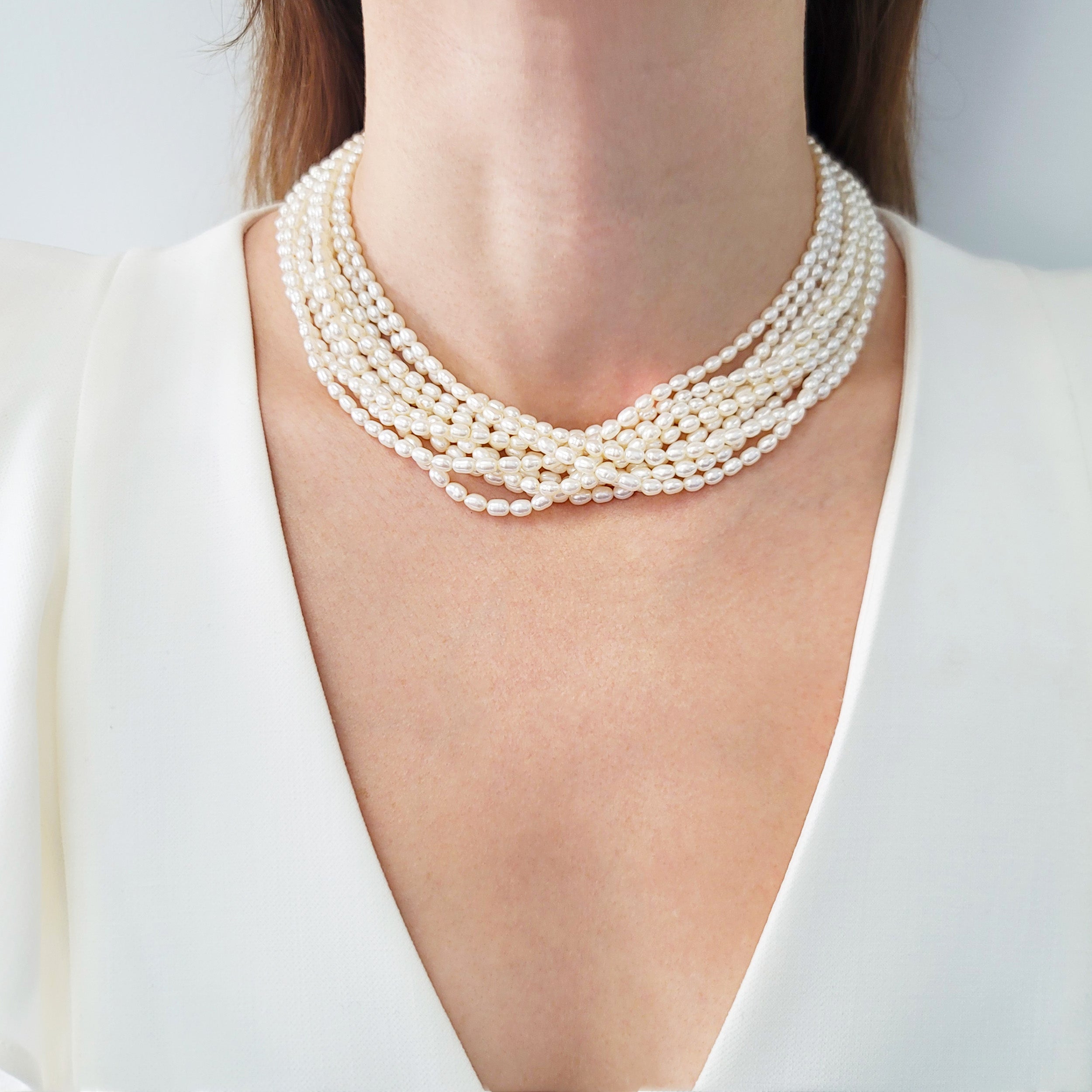 Tiffany&Co. Paloma Picasso Multi-Strand Pearl Necklace With 18k Gold Clasp