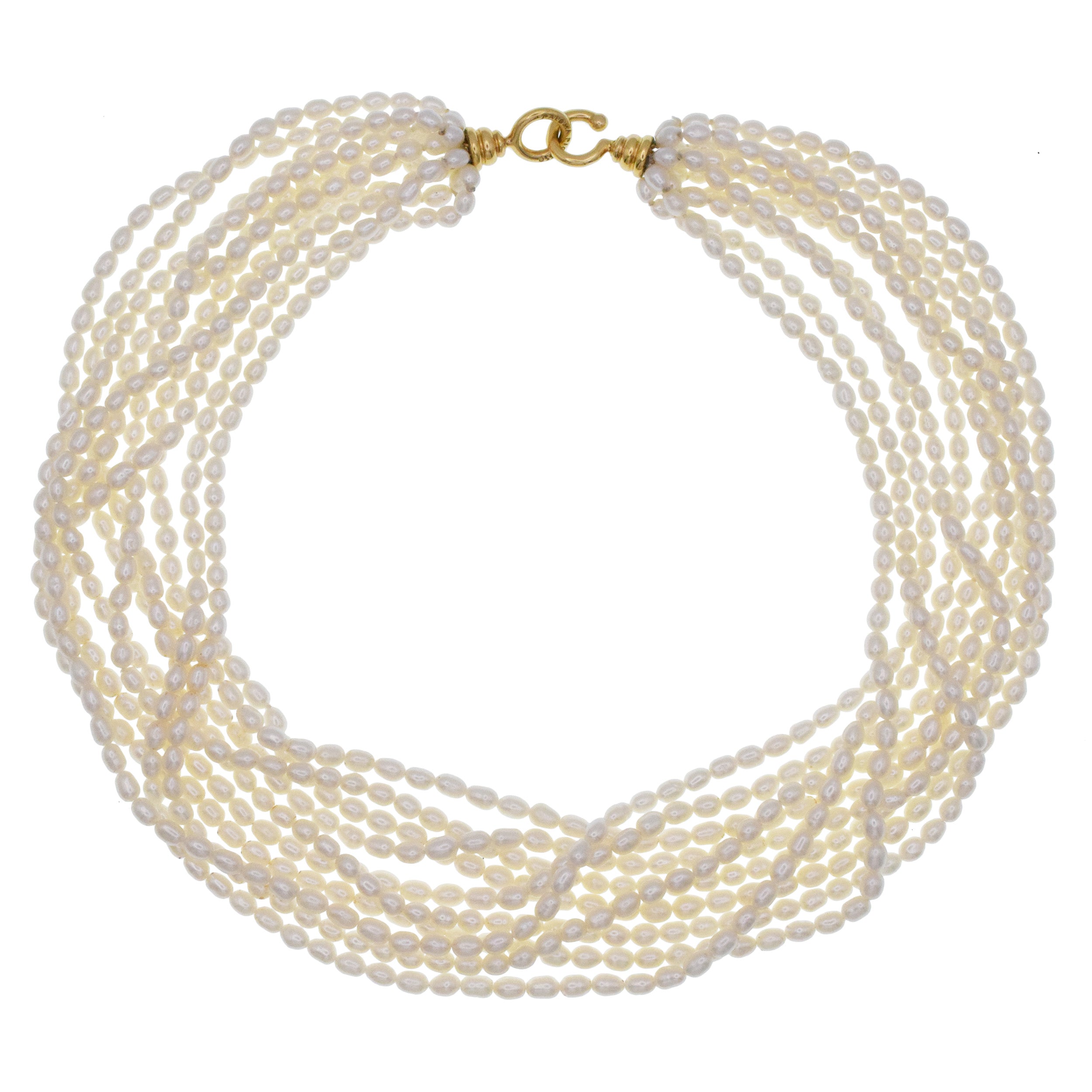 Tiffany&Co. Paloma Picasso Multi-Strand Pearl Necklace With 18k Gold Clasp