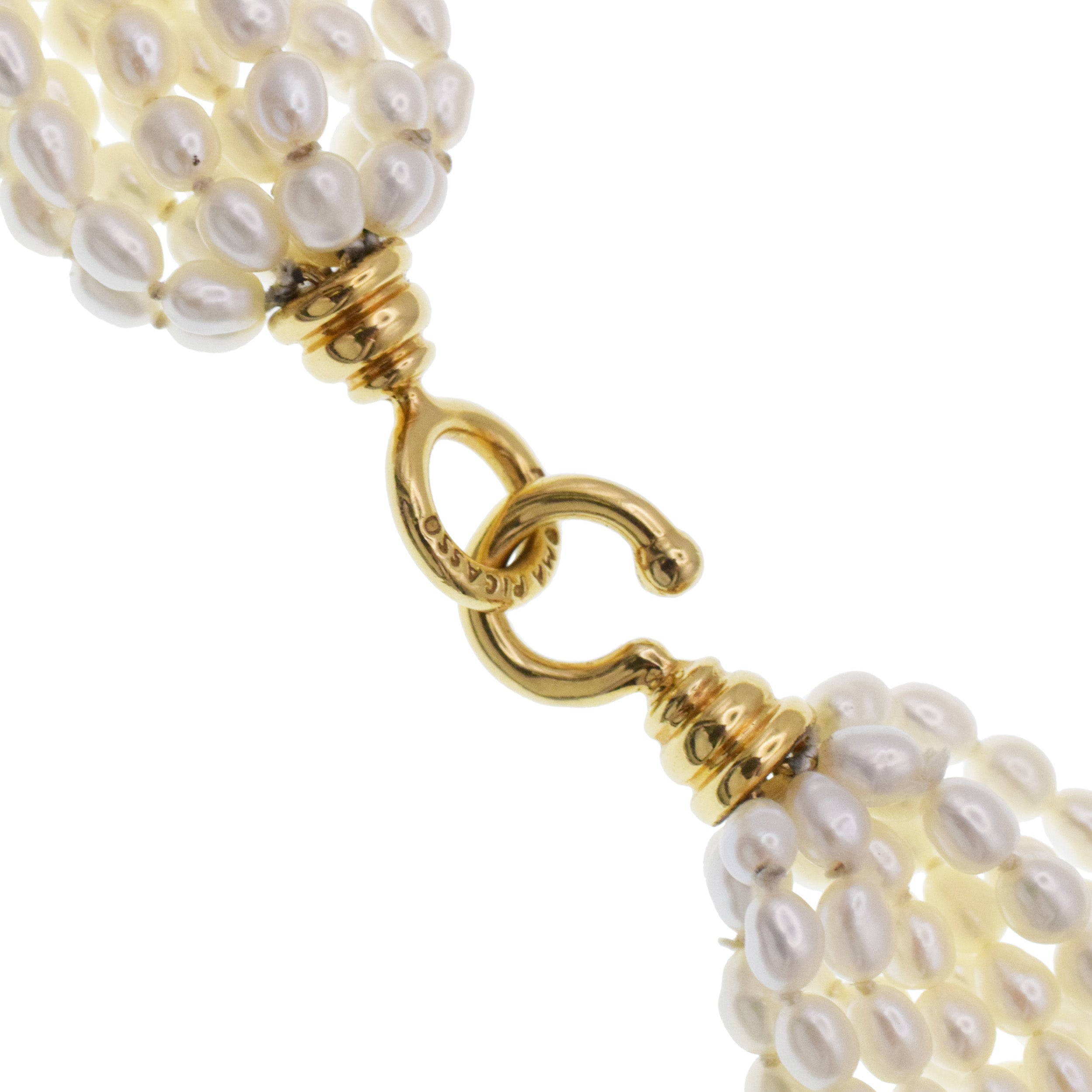 Tiffany&Co. Paloma Picasso Multi-Strand Pearl Necklace With 18k Gold Clasp