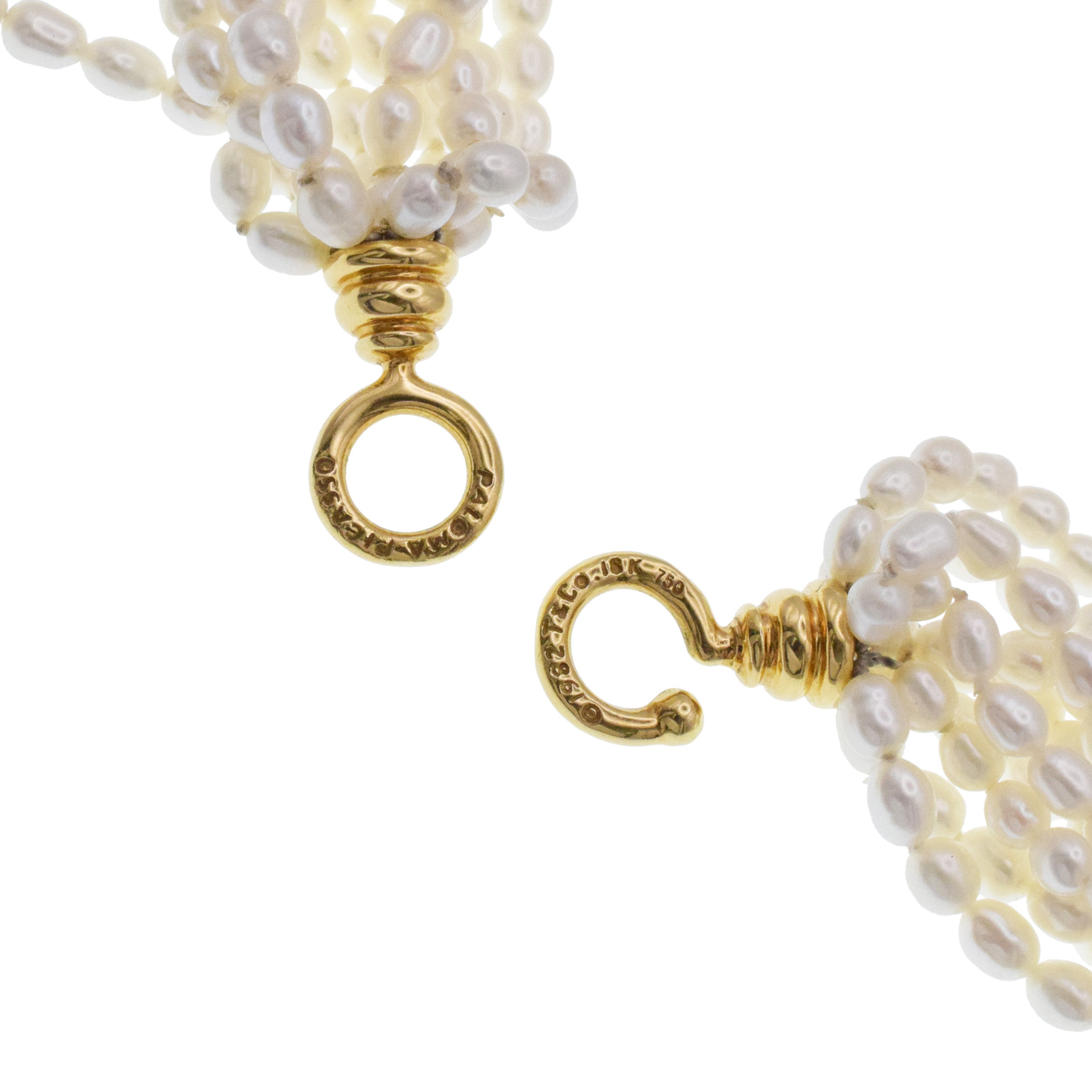 Tiffany&Co. Paloma Picasso Multi-Strand Pearl Necklace With 18k Gold Clasp