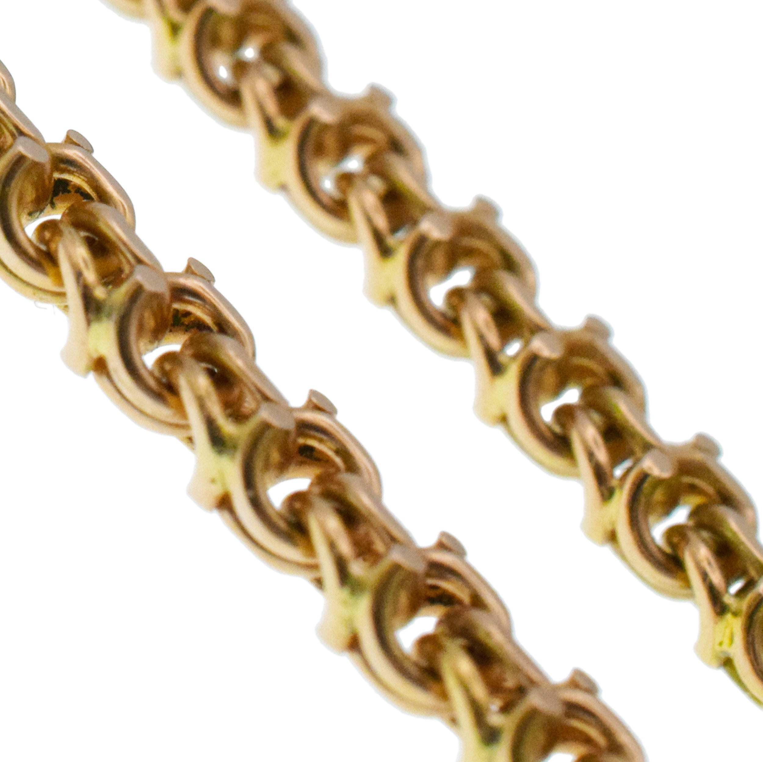1940's 14k rose gold interlocked link chain