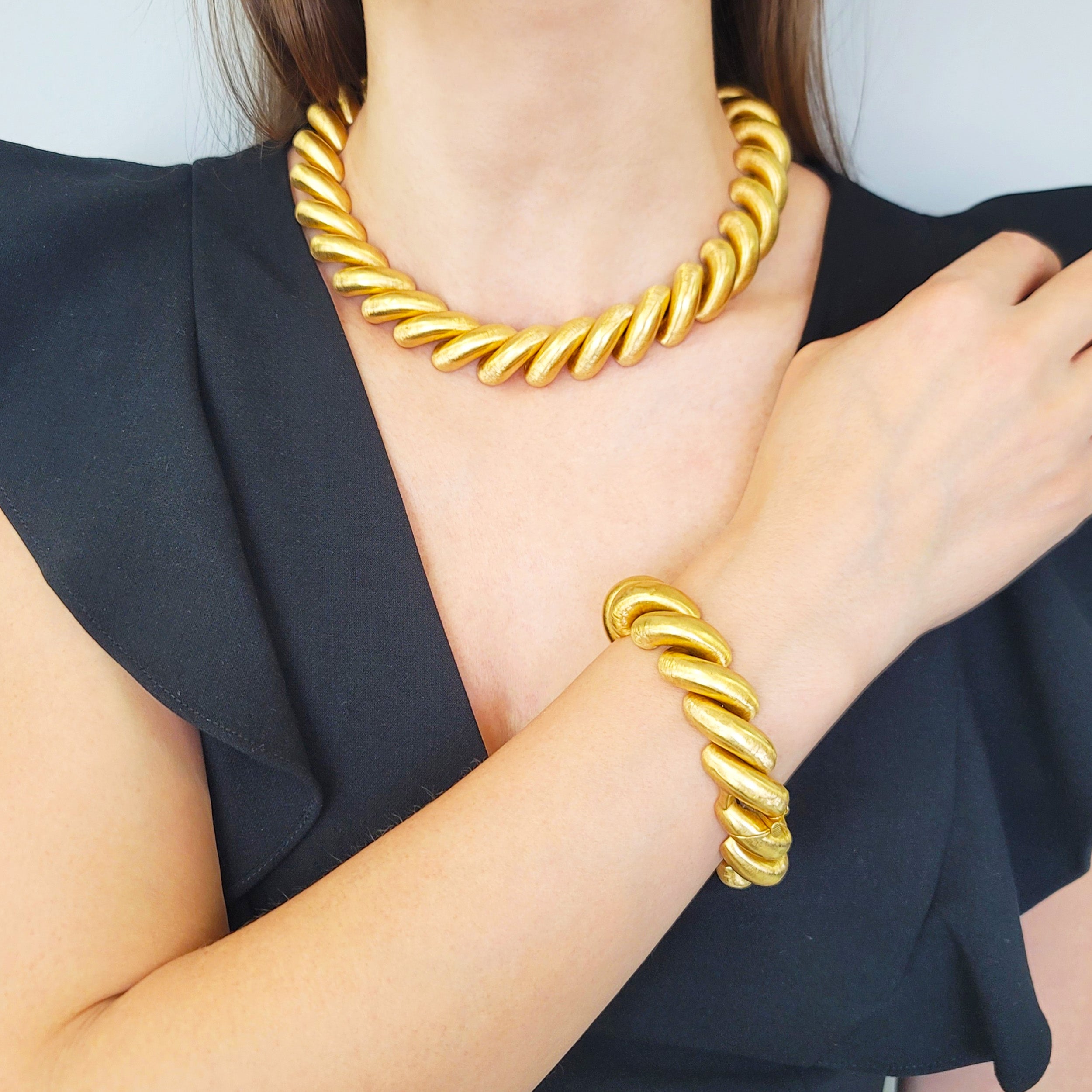 Buccellati 'San Marco' Collection Necklace and Bracelet In 18k Yellow Gold