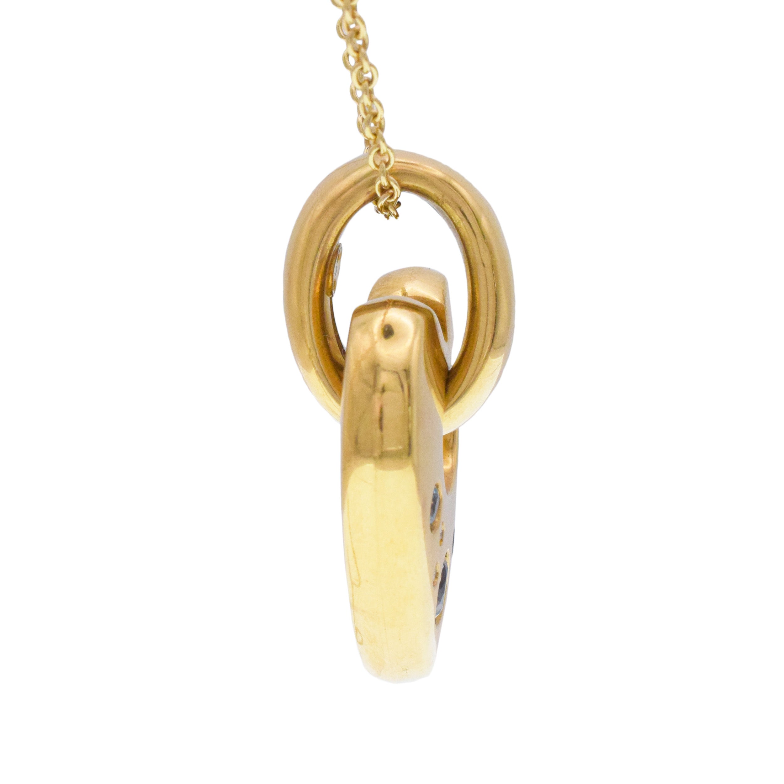 Colorful Gemstone And 18k Yellow Gold Heart Pendant With Diamond Accents.
