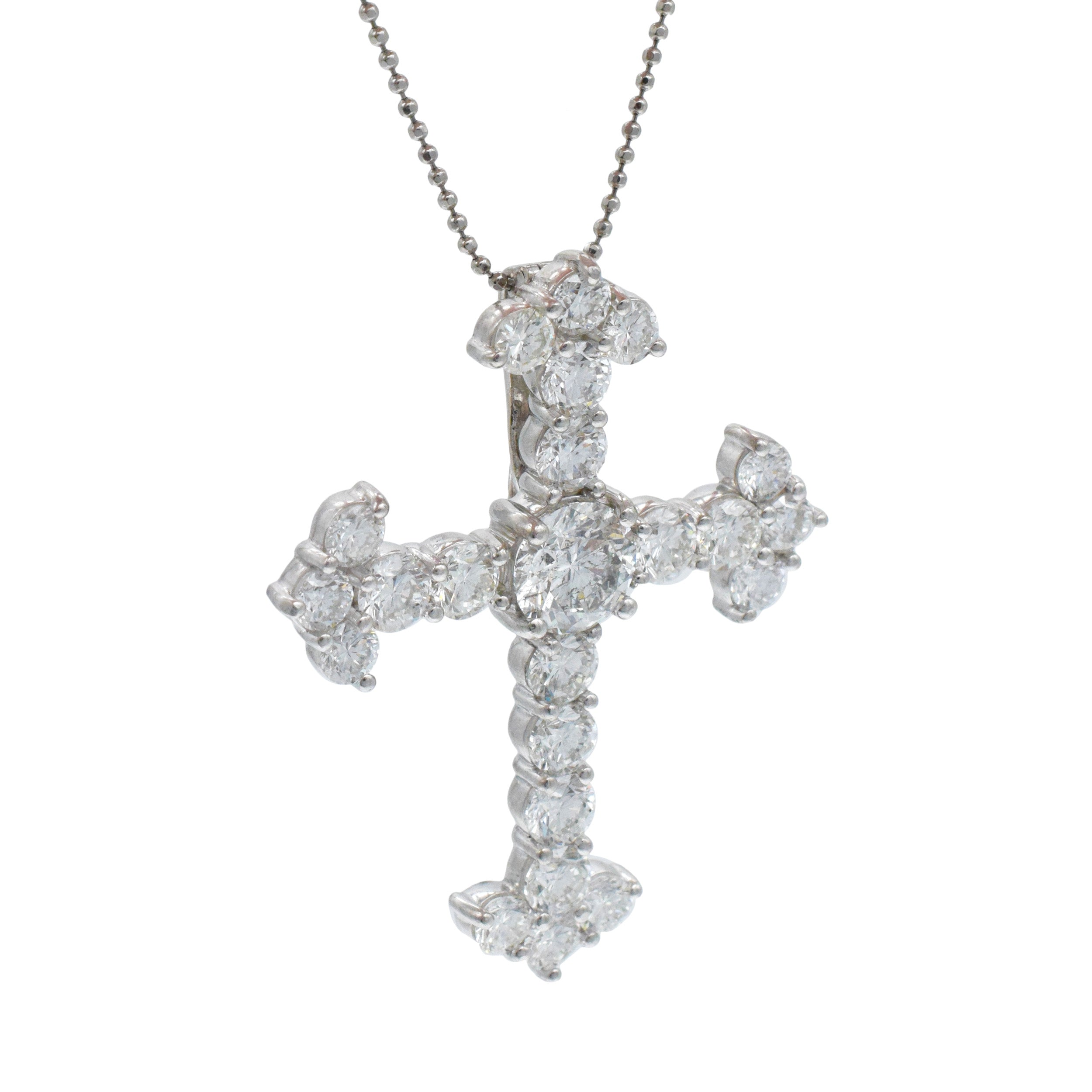 8.75ct Diamond Cross Pendant In Platinum