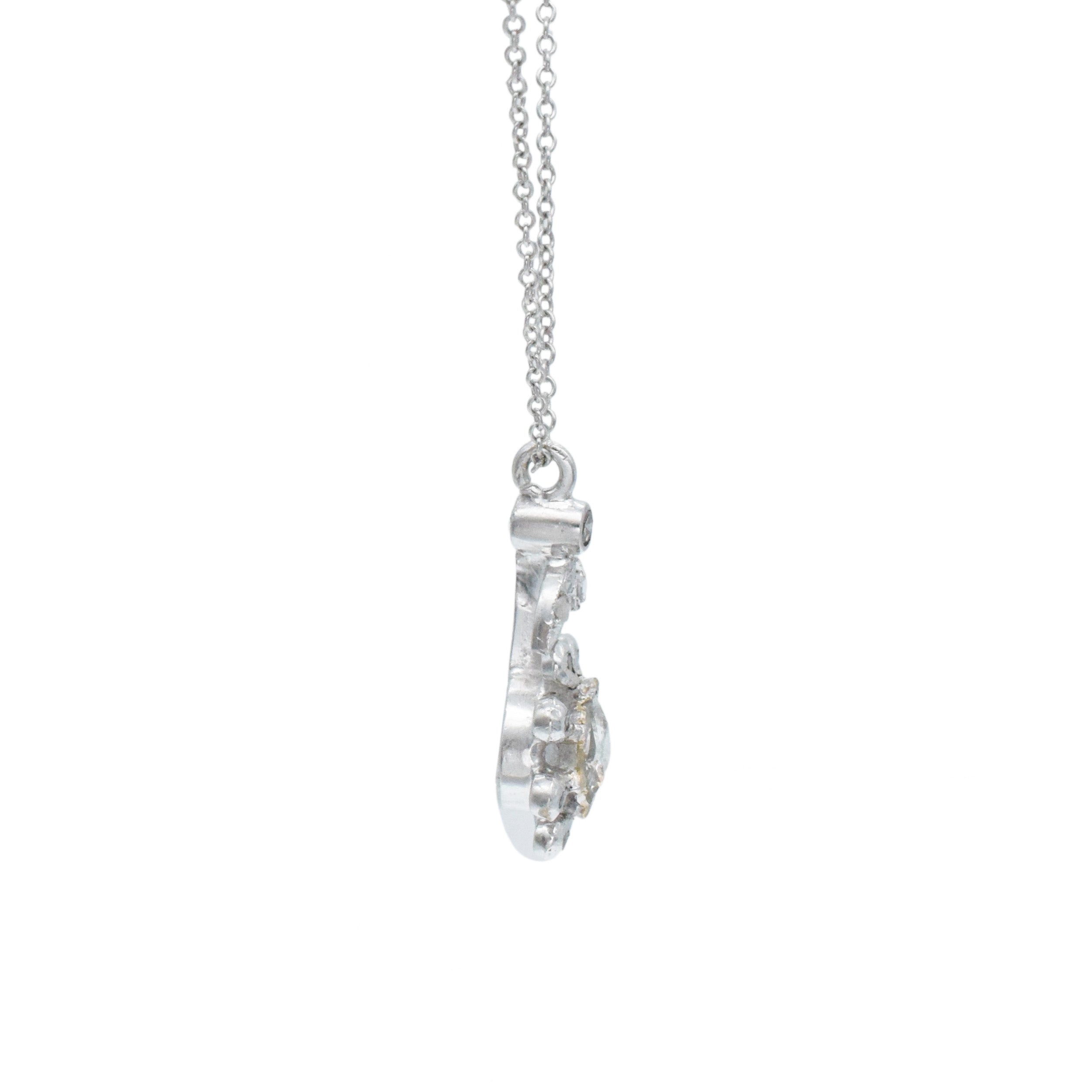 Diamond Flower Pendant In Platinum