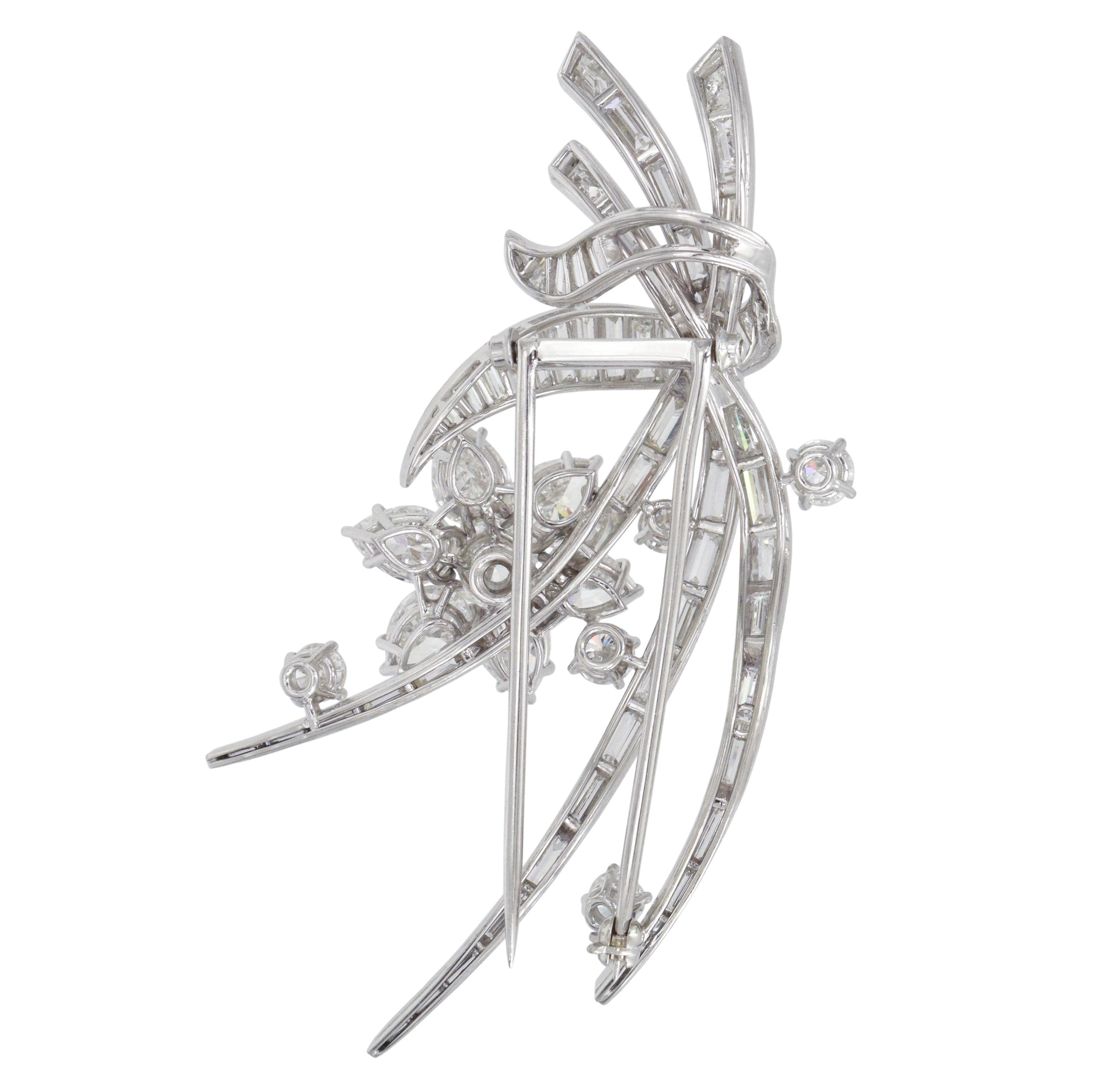 10.00ct Diamond Floral Brooch In Platinum.