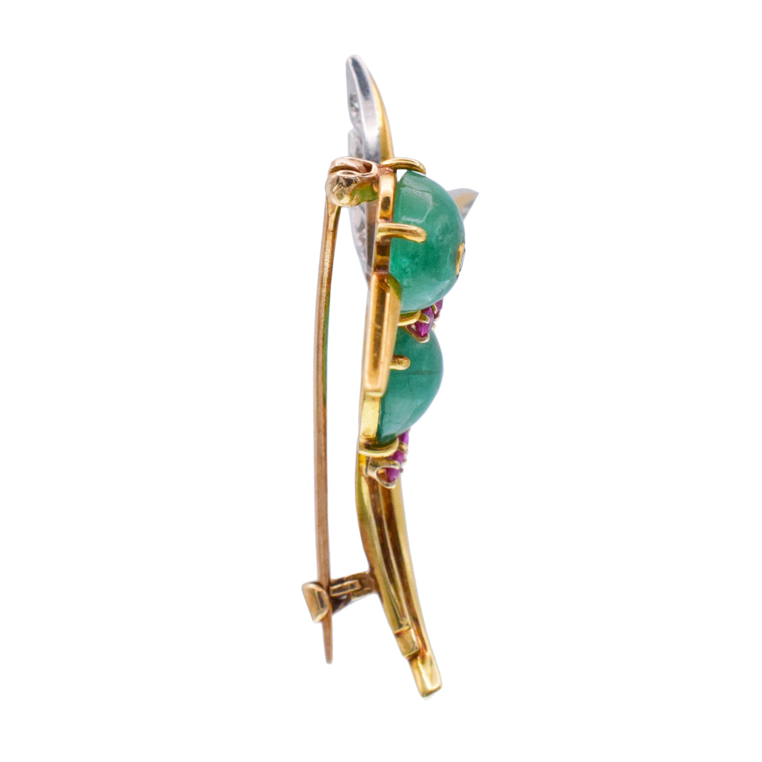 Van Cleef & Arpels Emerald, Ruby, And Diamond Hummingbird Brooch