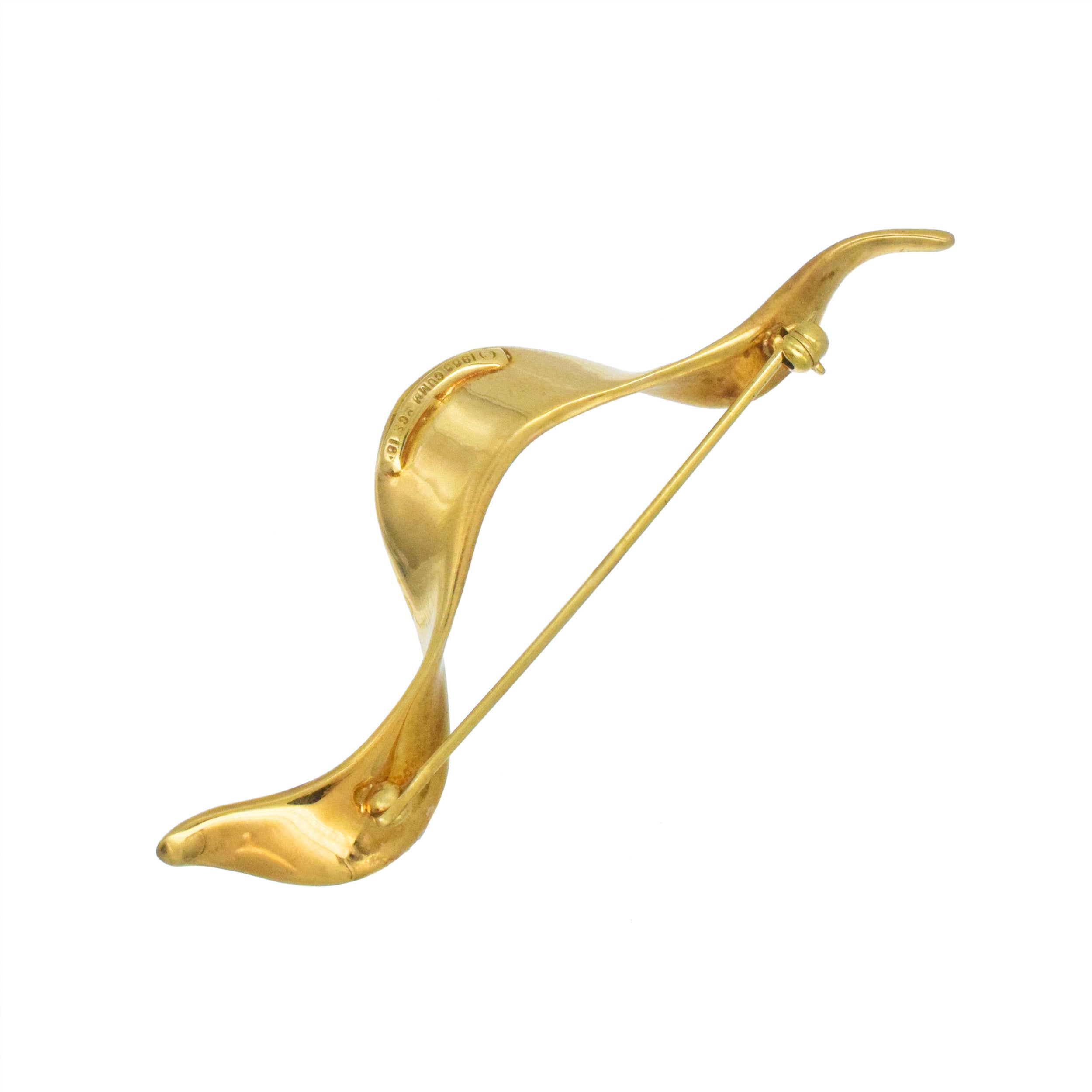 Angela Cummings 18k Yellow Gold Ribbon Brooch