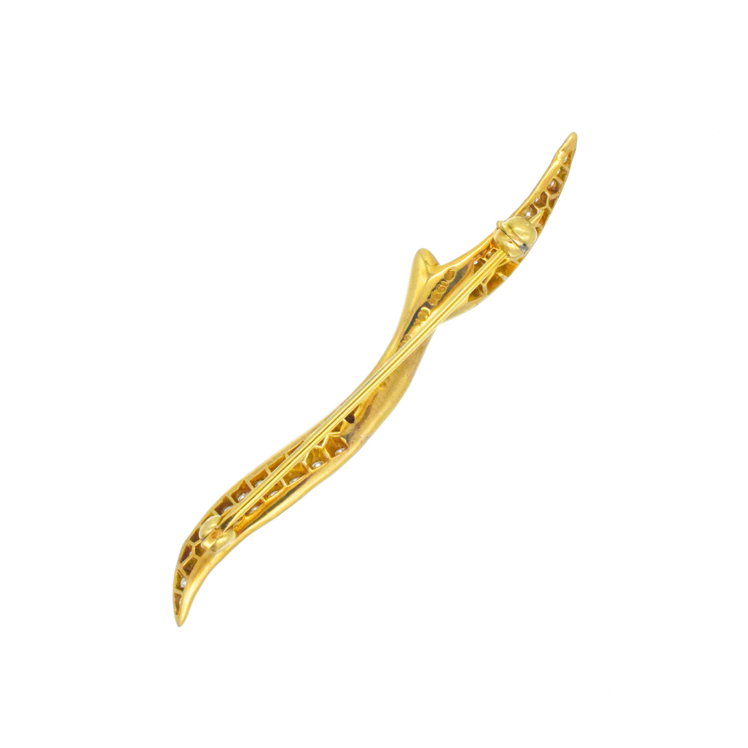 Angela Cummings Diamond Seagull Brooch In 18k Yellow Gold