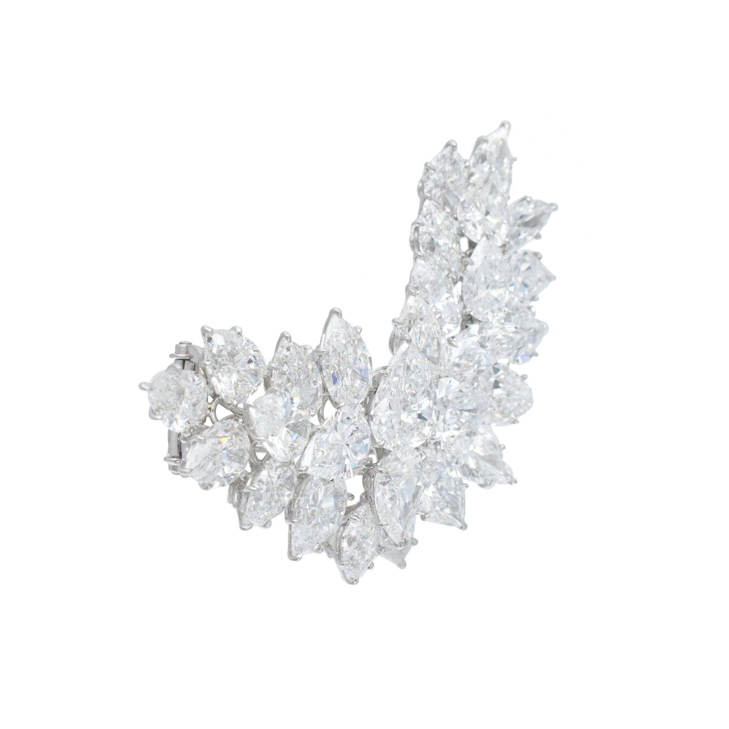 Harry Winston GIA Certified Diamond Brooch In Platinum