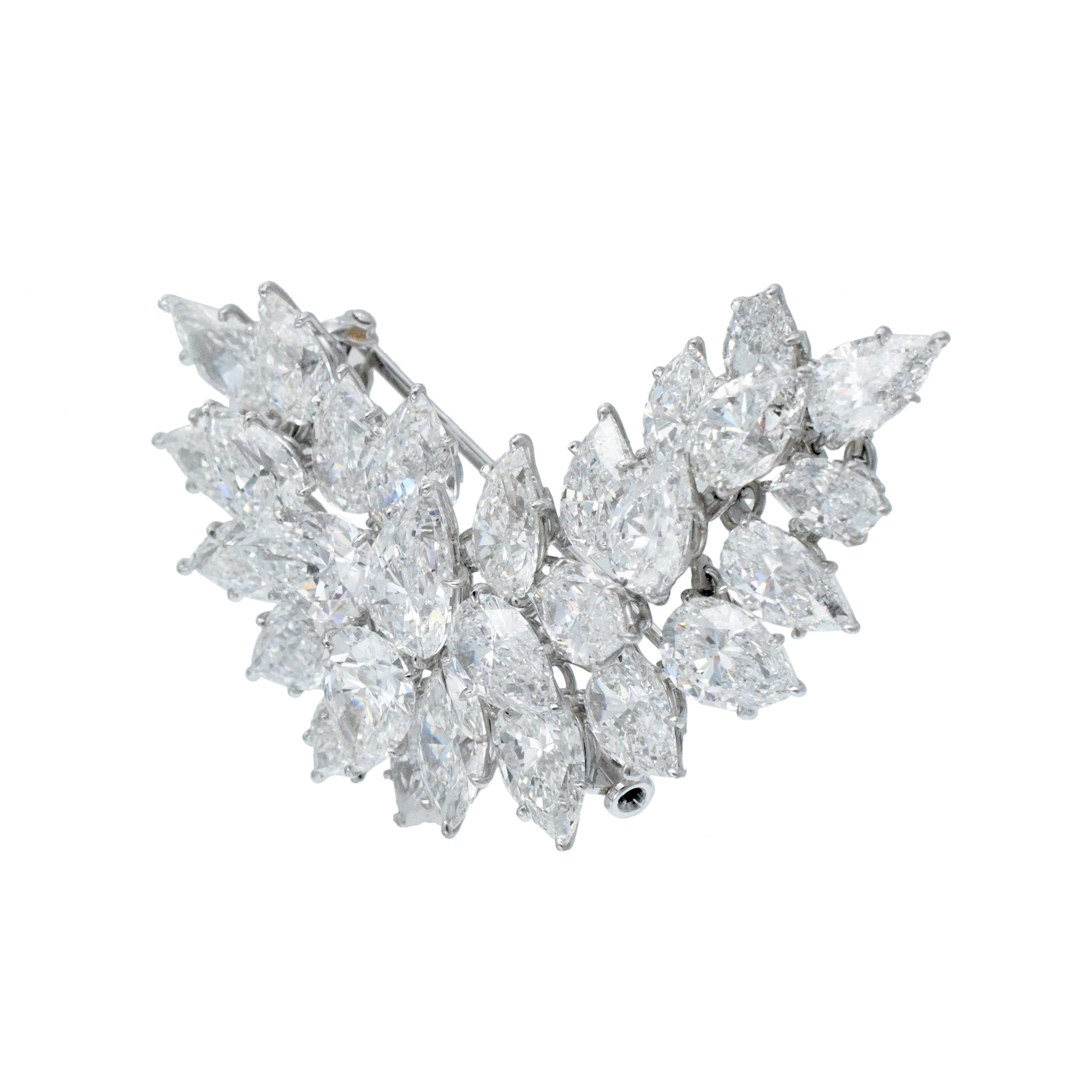 Harry Winston GIA Certified Diamond Brooch In Platinum